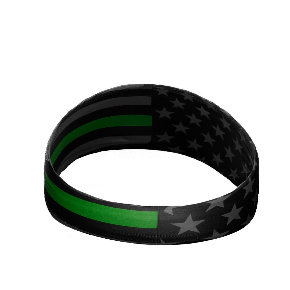 Thin Green Line Headband - Patriotic Stretch Bandana for Police, Military & First Responders - Comfortable & Durable for Workouts, Outdoor Activities & Everyday Wear