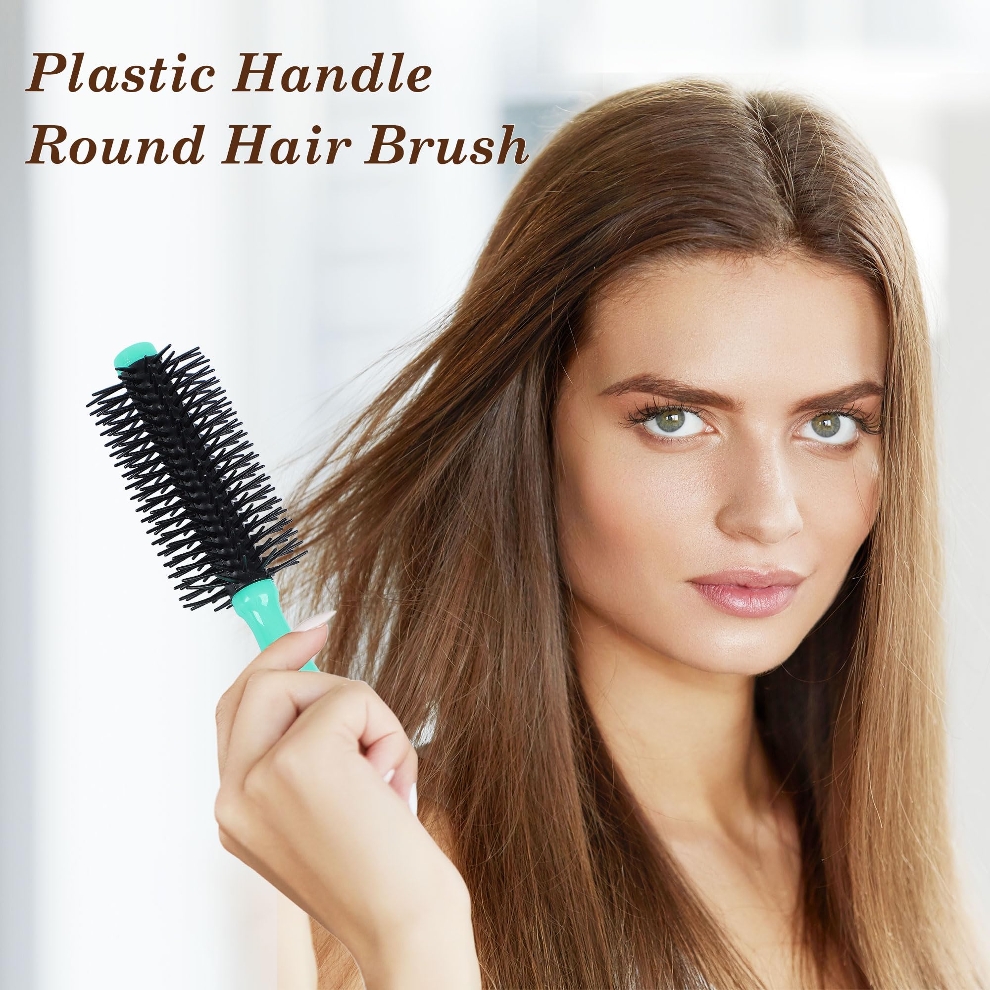 Professional Curly Hair Brush for Women & Men - Salon Styling Round Brush with Plastic Bristles for Wet Detangling & Wavy Hairstyles | Perfect for Home & Salon Use (1 Pack)
