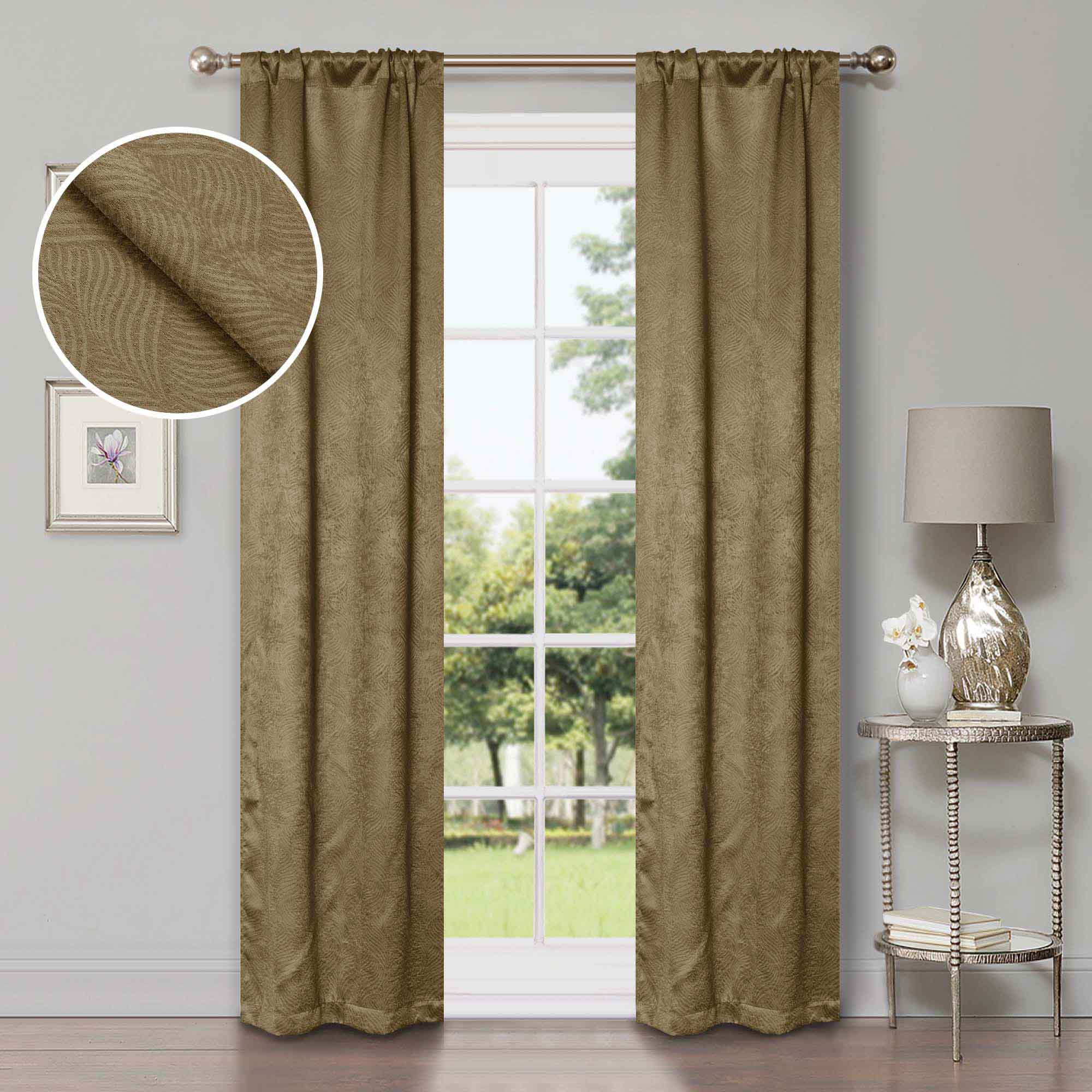 Waverly Modern Washable Blackout Curtains for Bedroom - Room Darkening Window Treatment Panels Set, Thermal Insulated Drapes for Nursery, Living Room & Home Decor