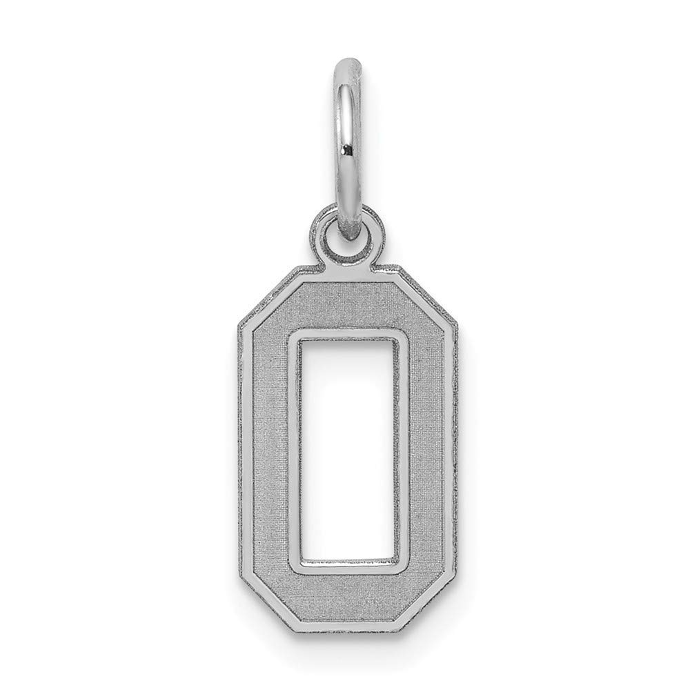 Roy Rose Jewelry Sterling Silver Small Satin Number 0 Charm Pendant - Perfect for Birthstone Necklaces, Bracelets & Personalized Jewelry Gifts