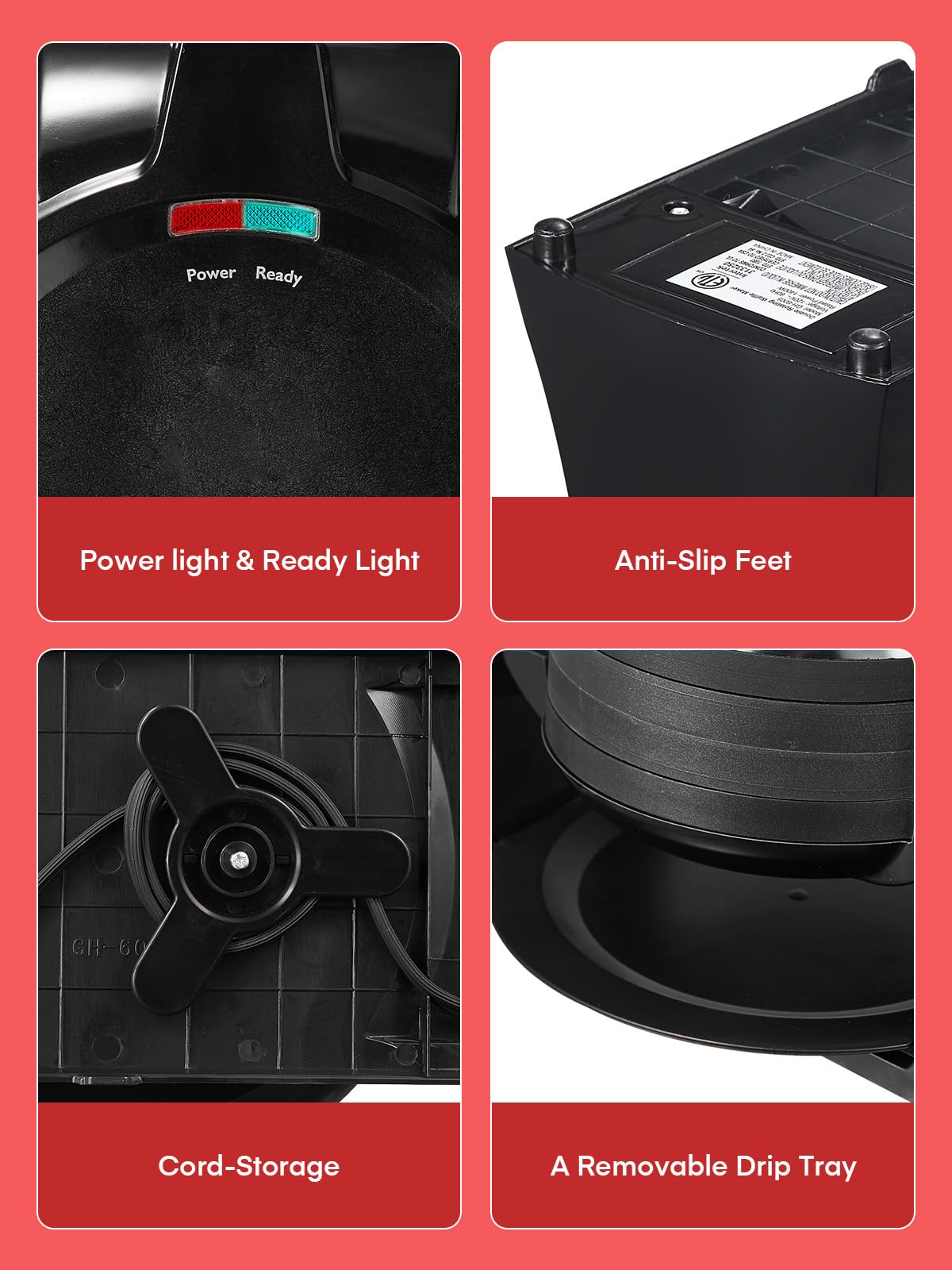 1400W Double Belgian Waffle Maker - 180° Flip Rotating Nonstick Plates, Makes 8 Slices in 3 Mins - Anti-Scald Design with Removable Drip Tray & Cool Touch Handle - Easy to Clean & Space-Saving Storage (Black) - Perfect for Breakfast, Brunch, Parties & Family Gatherings