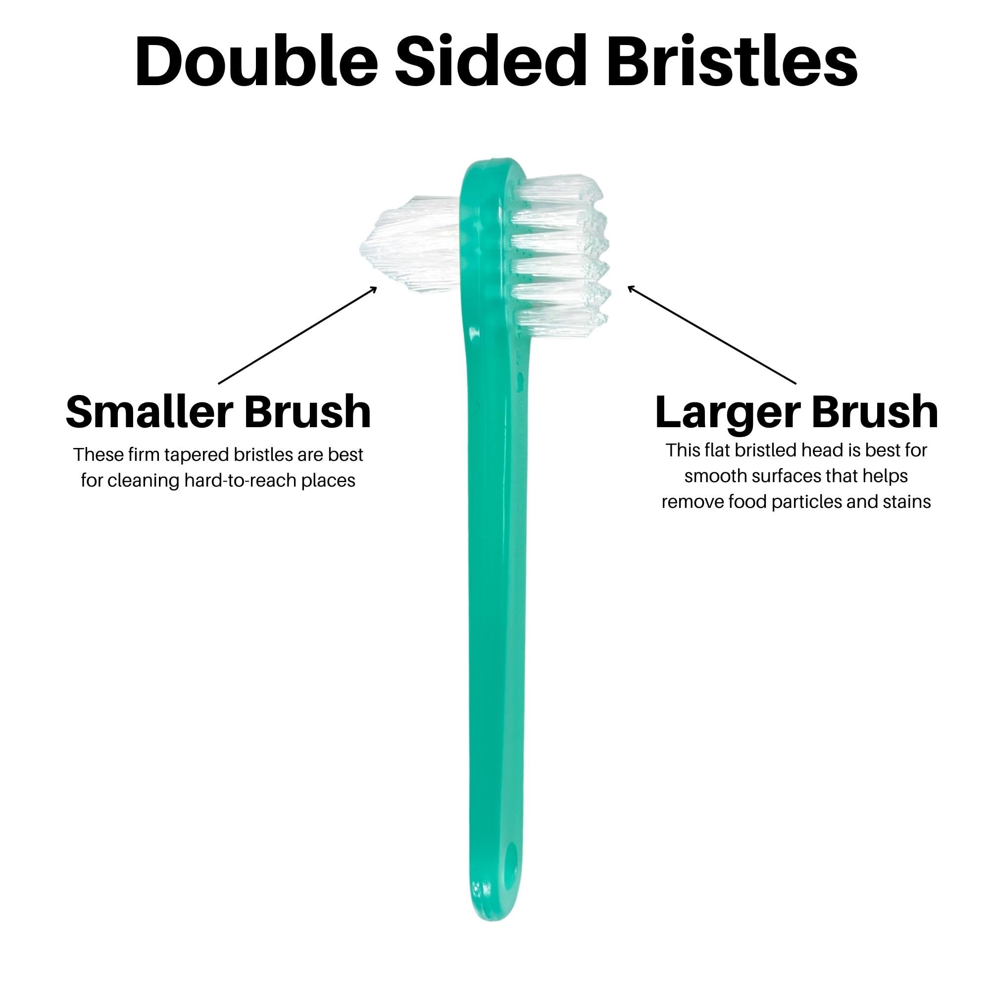 Vakly Denture Brush Pack of 10 - Hard Bristle for Dentures, Retainers & Mouth Guards - Dental Care Essential