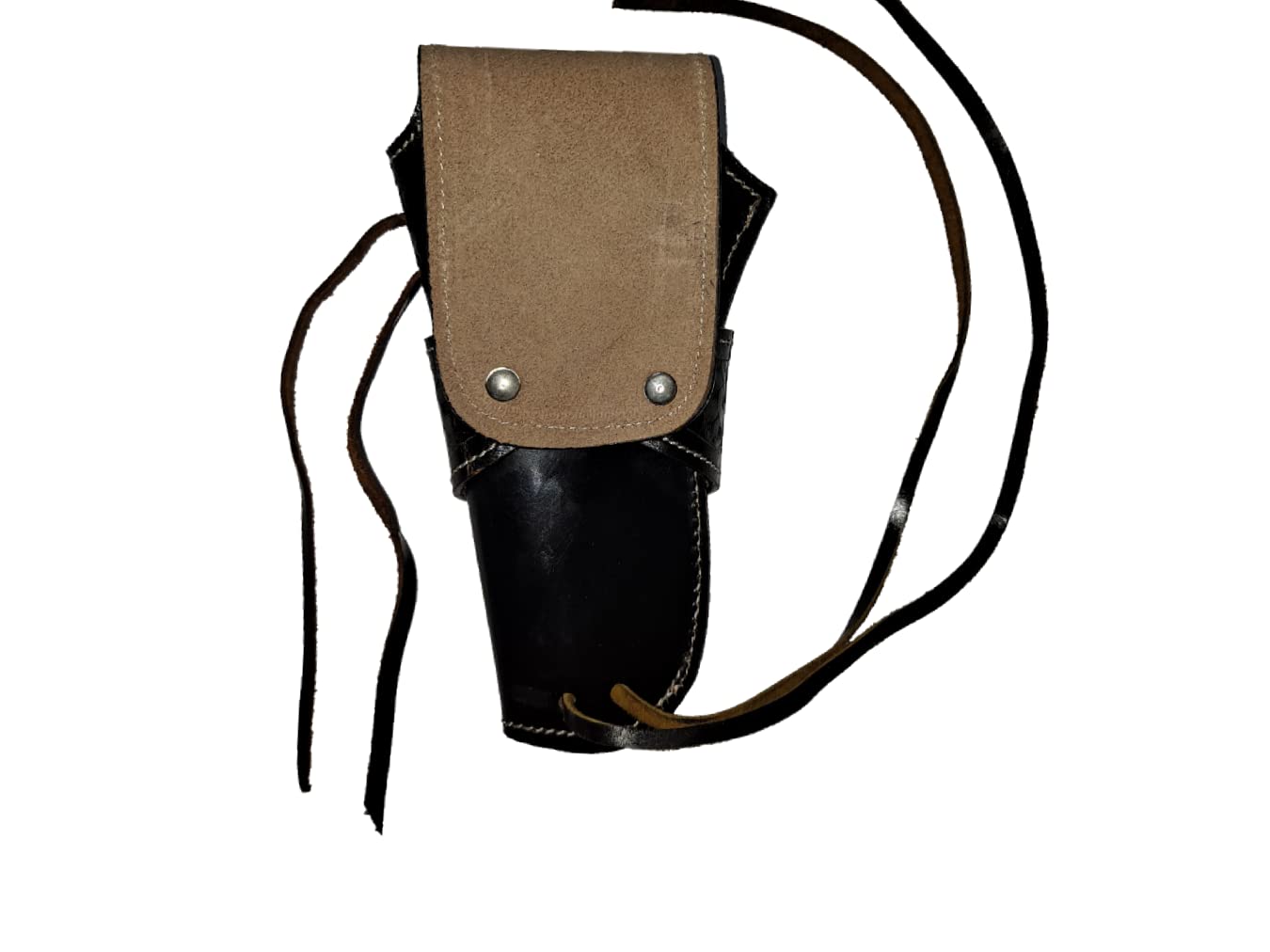 Western Leather Revolver Holster - Single Action Gun Holder with Waffle Tooling, Right Handed | Perfect for Cowboy Action Shooting & Concealed Carry