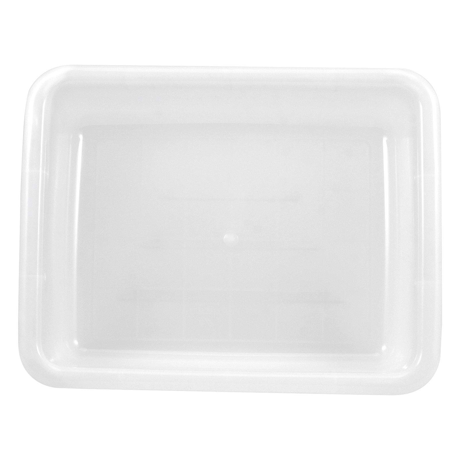ZOENHOU 4 Pack 10L White Commercial Plastic Bus Tubs - Heavy Duty Dishwashing Basins for Restaurants, Kitchens & Pantry Organization (5 Inch Deep) - Perfect for Washing Dishes, Food Storage & Commercial Use