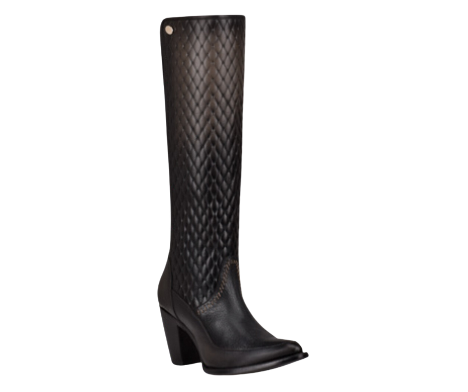 Women's Cuadra CU601 LD Black Elastic Round Toe Cowboy Boots - Comfortable & Stylish for Western Riding, Country Dance & Fashion Outfits