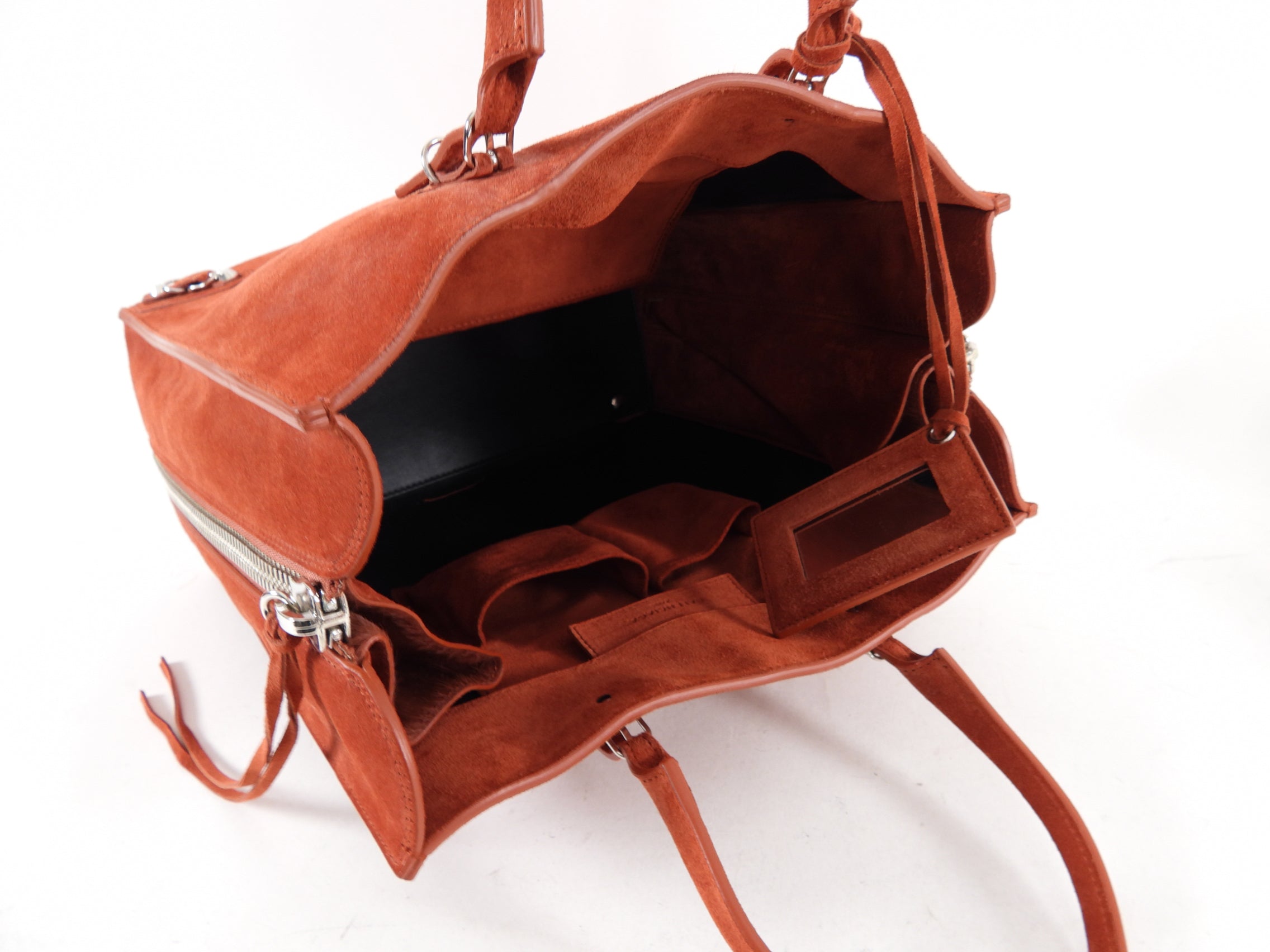 Balenciaga Paprika Suede A4 Tote Bag for Women - Stylish Leather Handbag for Work, Office & Everyday Use