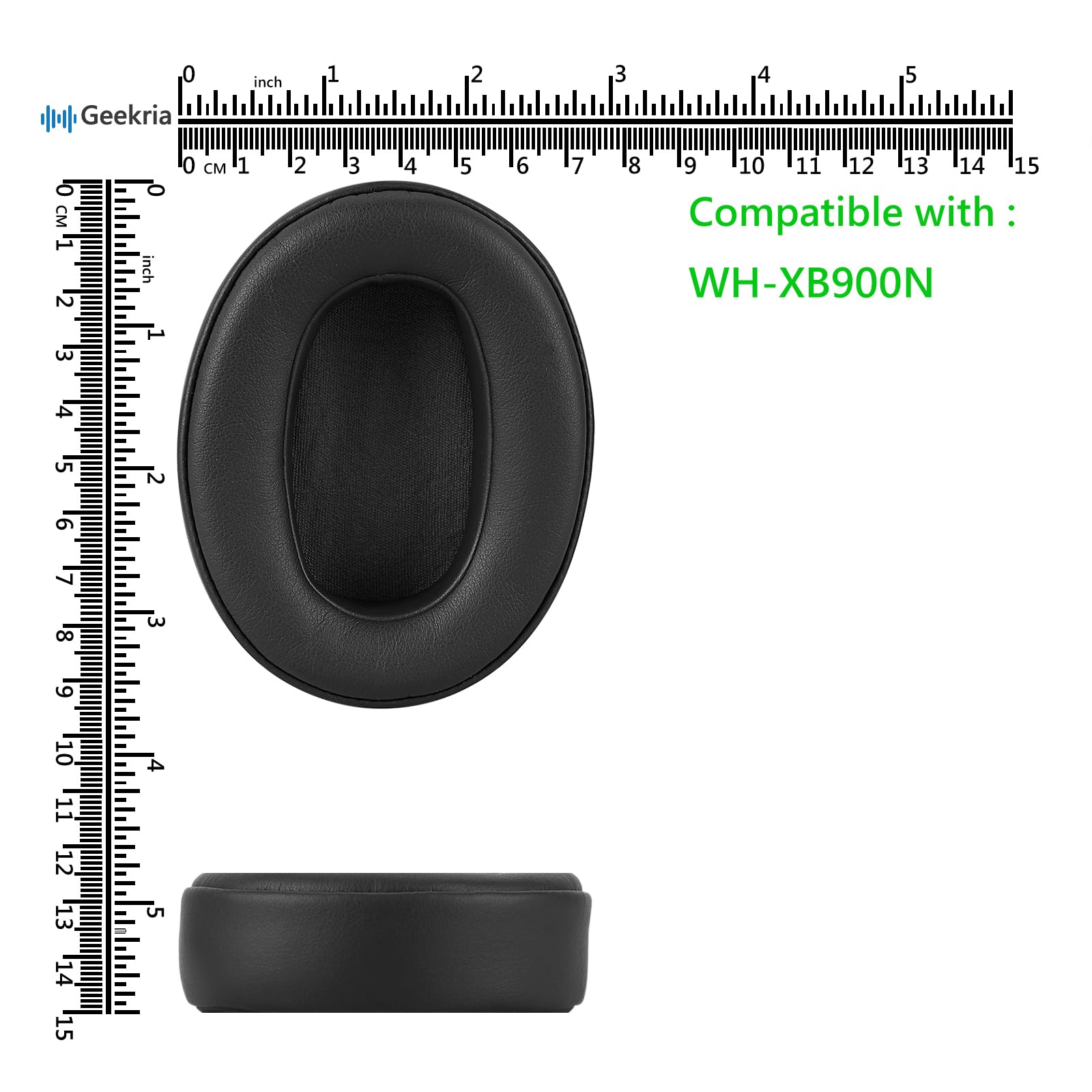 Geekria QuickFit Replacement Ear Pads for Sony WH-XB900N Headphones - Soft Memory Foam Ear Cushions (Black) - Perfect for Gaming, Music & Noise Isolation