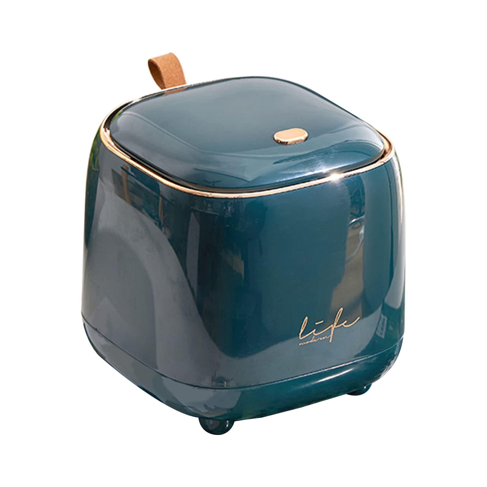 Cuawana Press Trash Can - Mini Desktop Trash Bin with Double Layer Design, Small Waste Basket for Bathroom, Vanity, Office & Bedroom - Perfect for Tabletop Storage & Organization