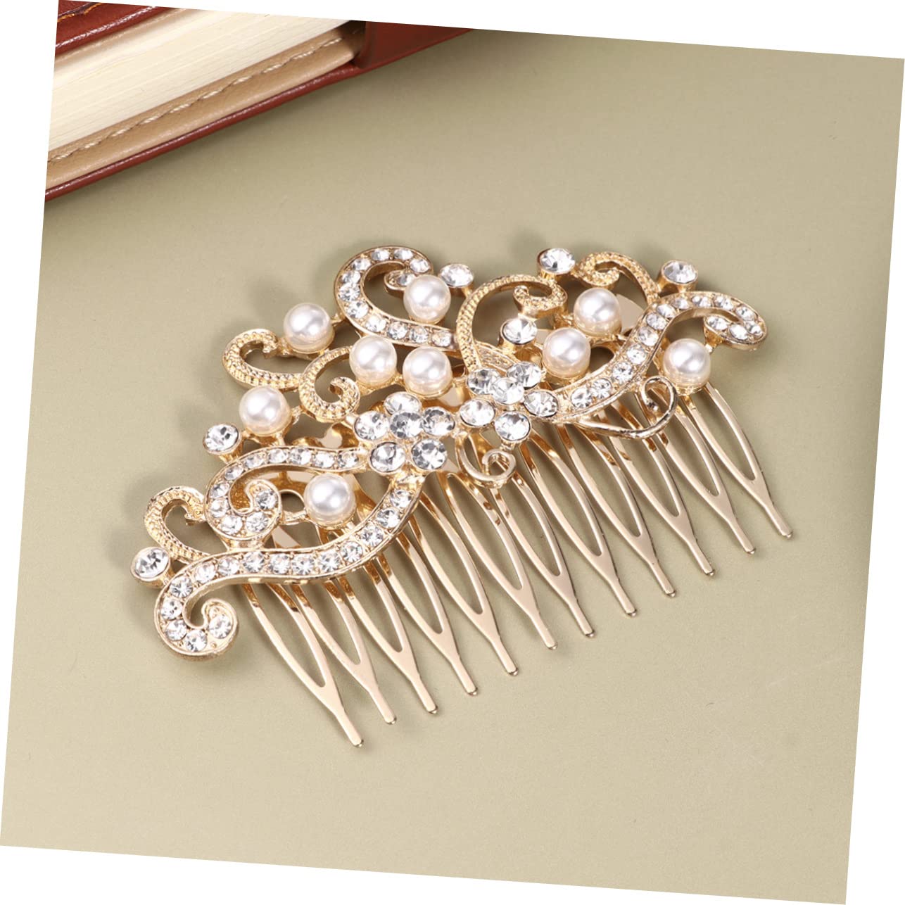 LALAFINA 3-Piece Gold Wedding Hair Comb Set - Elegant Bridal Hair Accessories for Women - Perfect for Weddings, Prom, and Special Occasions