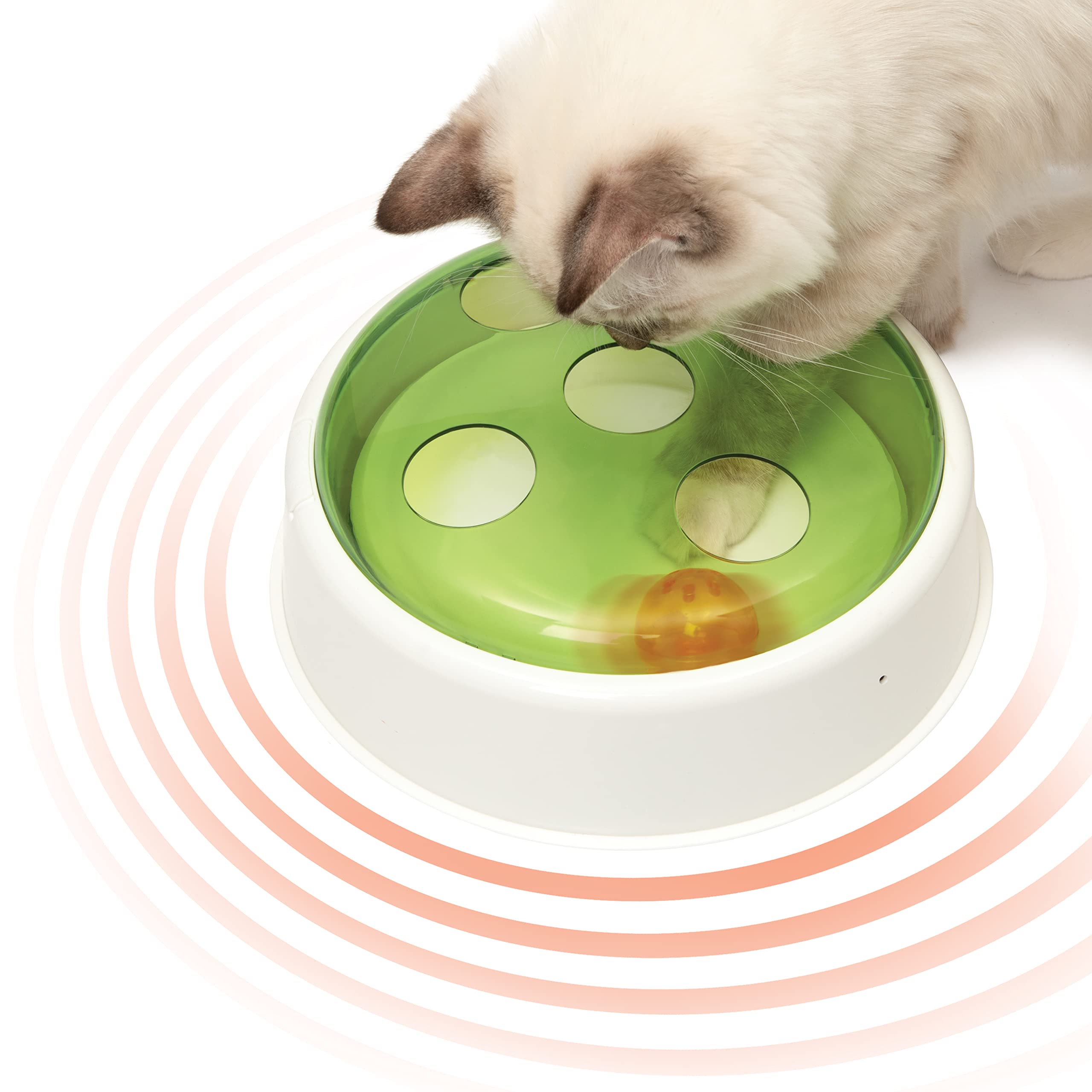 Catit Senses 2.0 Ball Dome Interactive Cat Toy - Motion-Activated Cat Play Toy with 2 Play Modes, No Batteries Included - Fun Exercise & Mental Stimulation for Indoor Cats