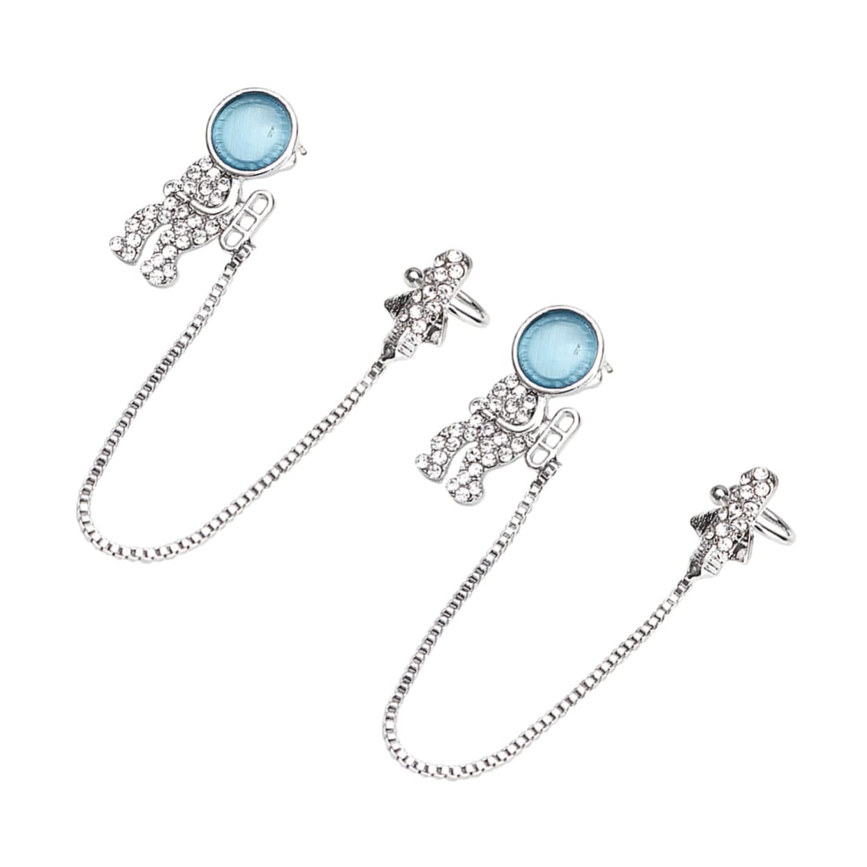 BIUDECO 1 Pair No-Piercing Ear Cuffs for Women - Clip-On Chain Tassel Dangle Earrings, Alloy Ear Hoops & Stud Ear Cuff - Perfect for Parties, Weddings & Everyday Fashion Accessories