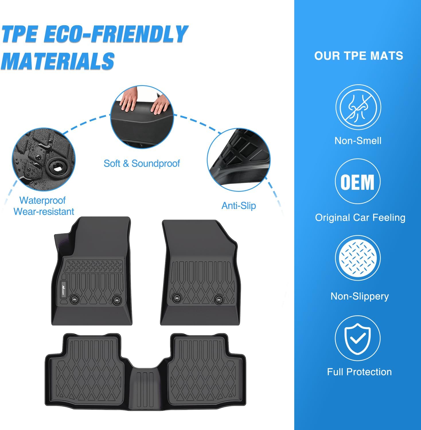 Custom Fit TPE Floor Mats for Chevy Cruze 2016-2020 - All-Weather Protection, Non-Slip Design - Perfect for Daily Commute, Road Trips & Winter Driving