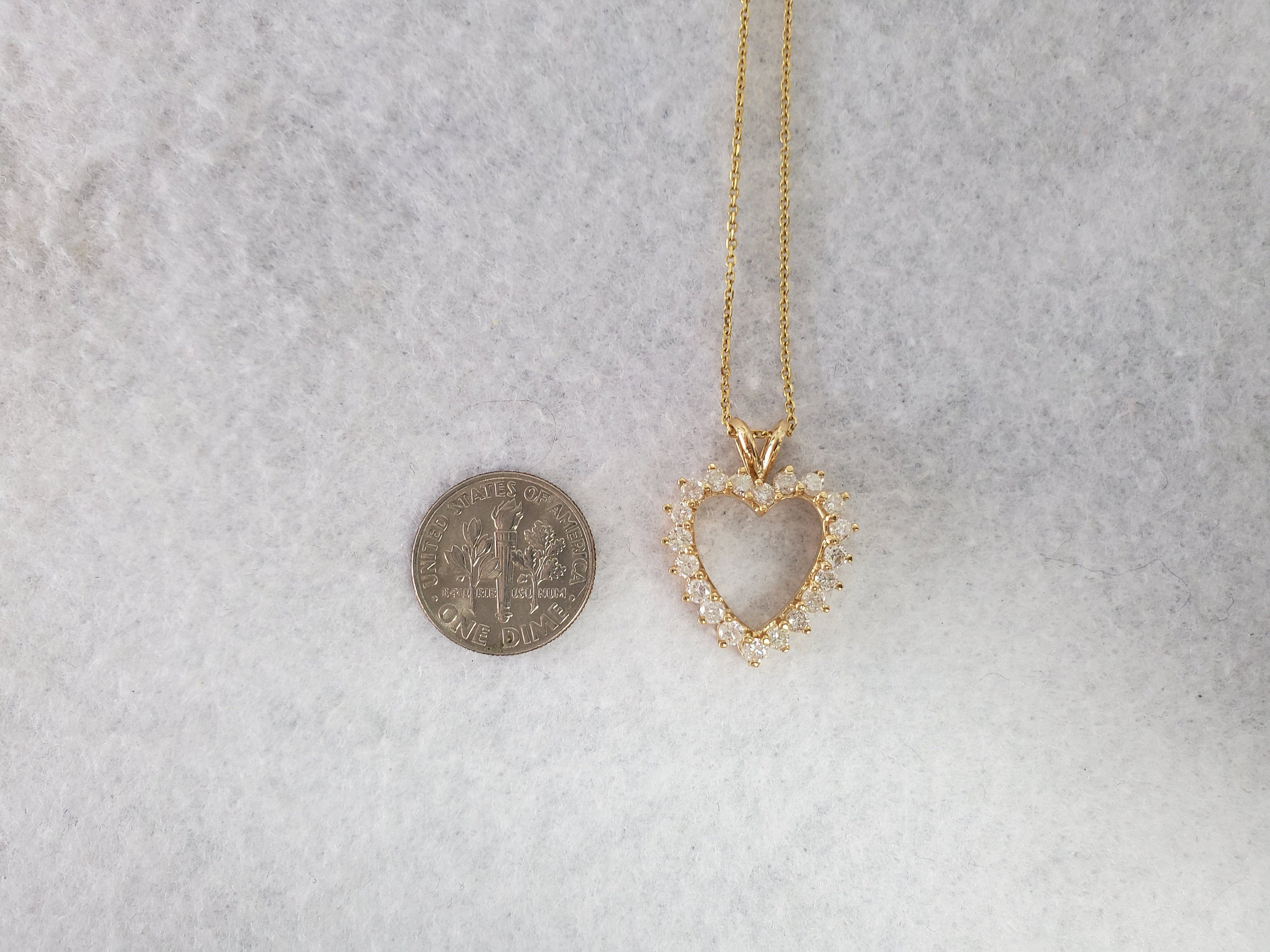 1.07cttw Diamond Heart Pendant Necklace in 14K Yellow Gold - Romantic Gift for Anniversary, Valentine's Day & Special Occasions
