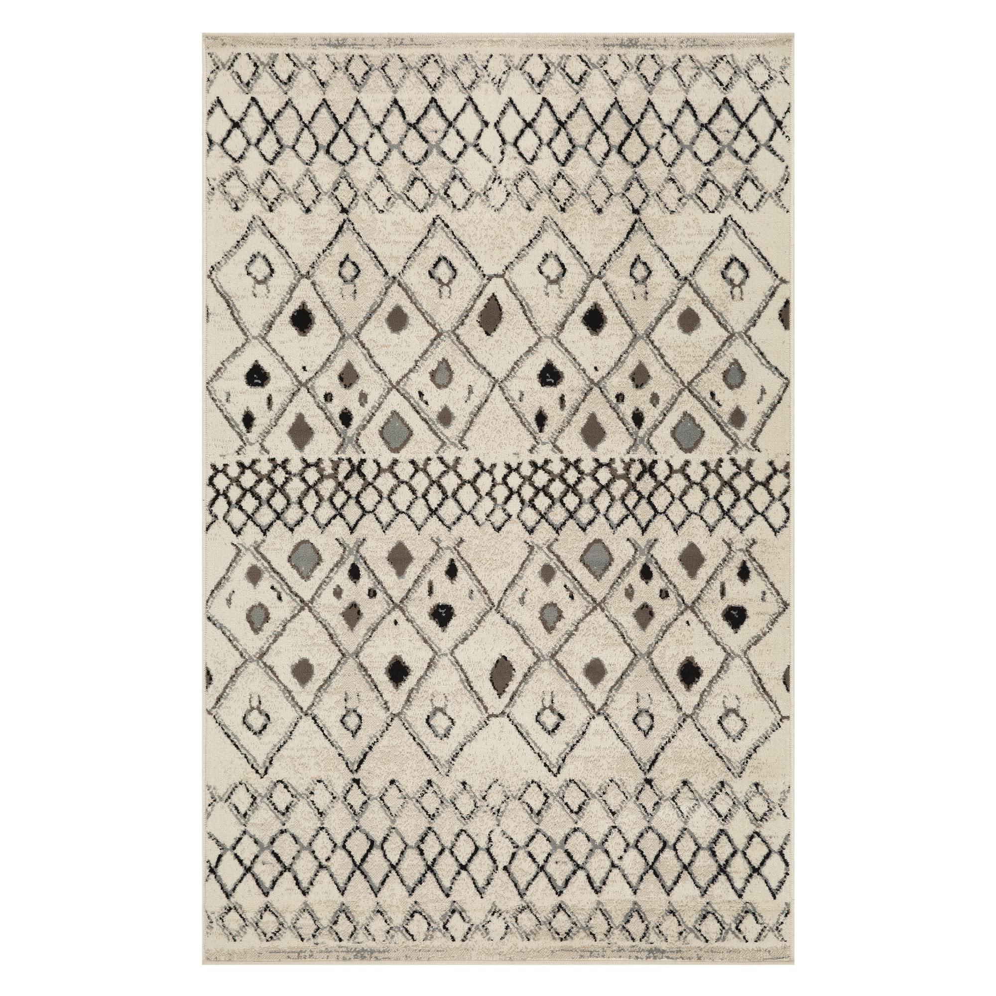 Premium Flintstone 5' x 8' Indoor Area Rug - Non-Slip Durable Floor Mat for Living Room, Bedroom, Dining Room, Kitchen & Office - Farmhouse Modern Decor for Tile & Carpet - Perfect Under Table, Sofa or Entryway