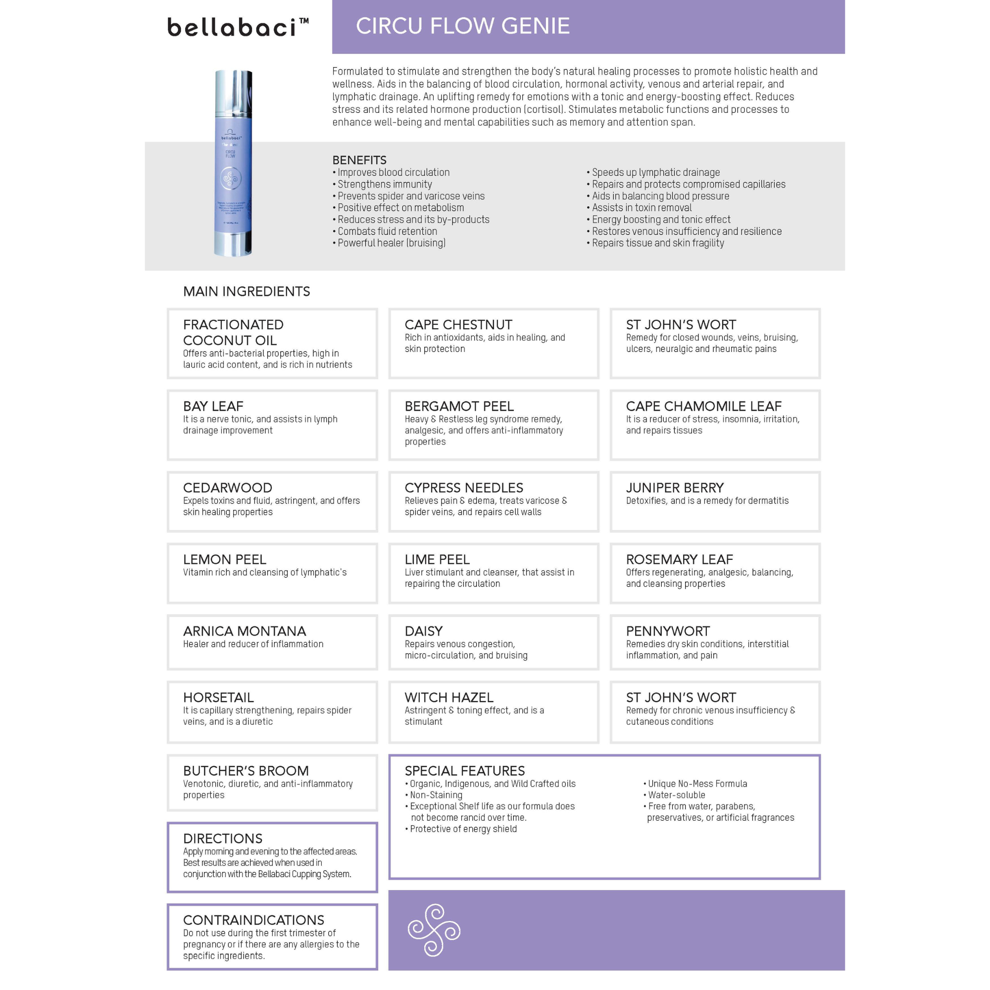 Bellabaci Circuflow Genie Wellness Gel - Buy 2 Get 1 Free (4 fl oz) - Relieve Muscle Tension & Improve Circulation for Massage & Post-Workout Recovery