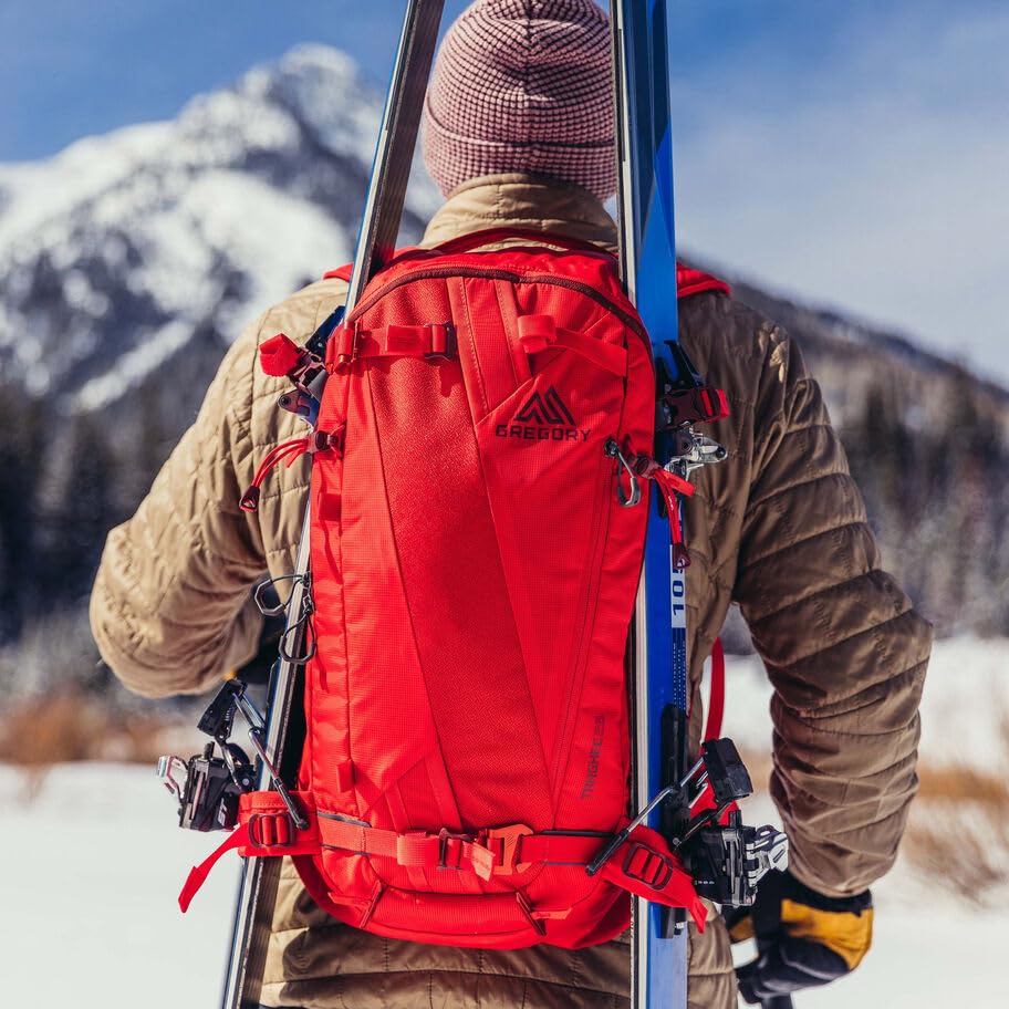 Gregory Targhee 32 Unisex Alpine Ski Backpack - Large Hiking & Snow Sports Daypack for Men & Women - Waterproof Travel Backpack for Camping, Climbing & Outdoor Adventures (Gamma Red)