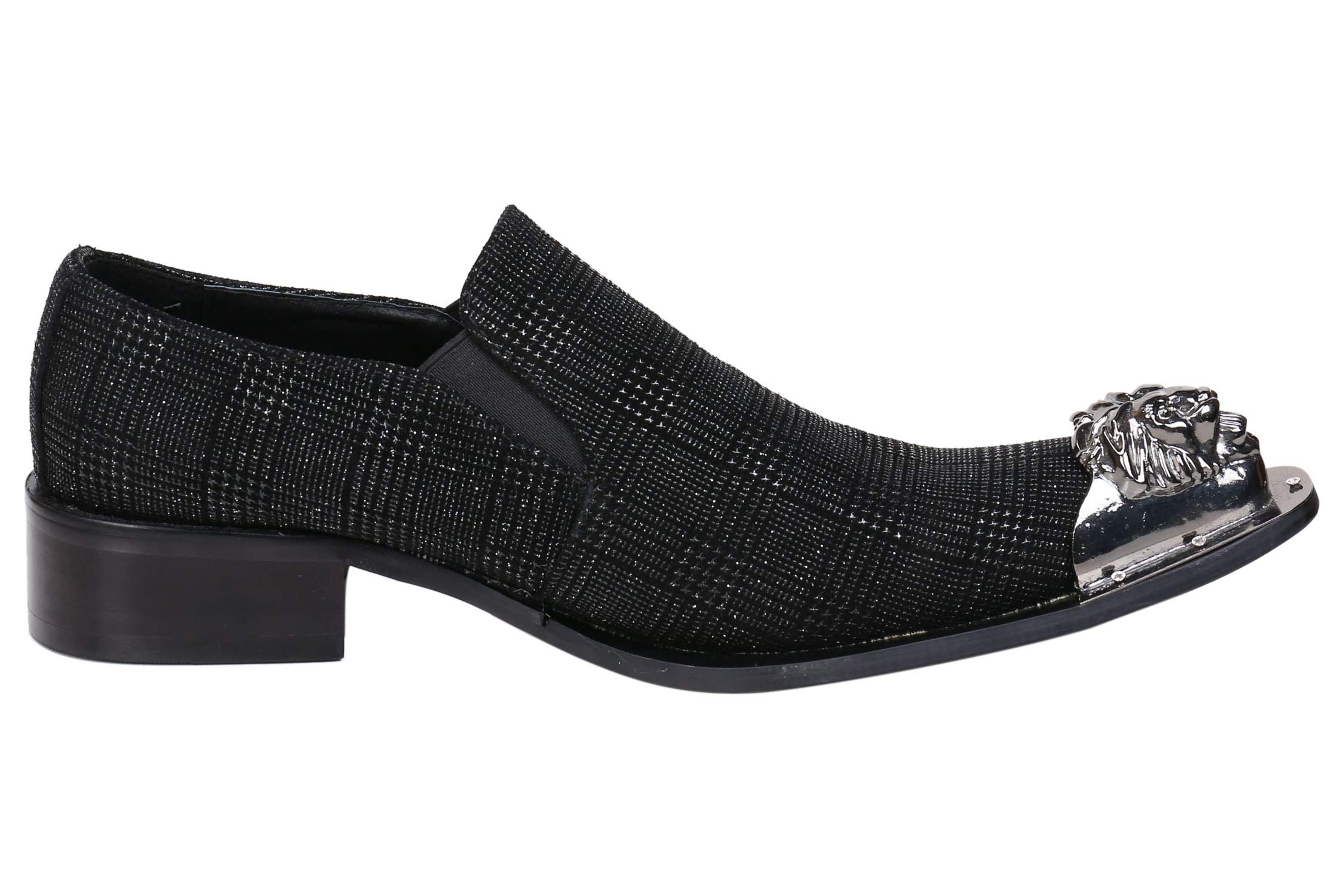 Santimon Men's Pointed Toe Loafers - Sparkling Leather Western Dress Shoes with Metal Tip for Casual & Formal Wear | Perfect for Weddings, Parties & Office Occasions