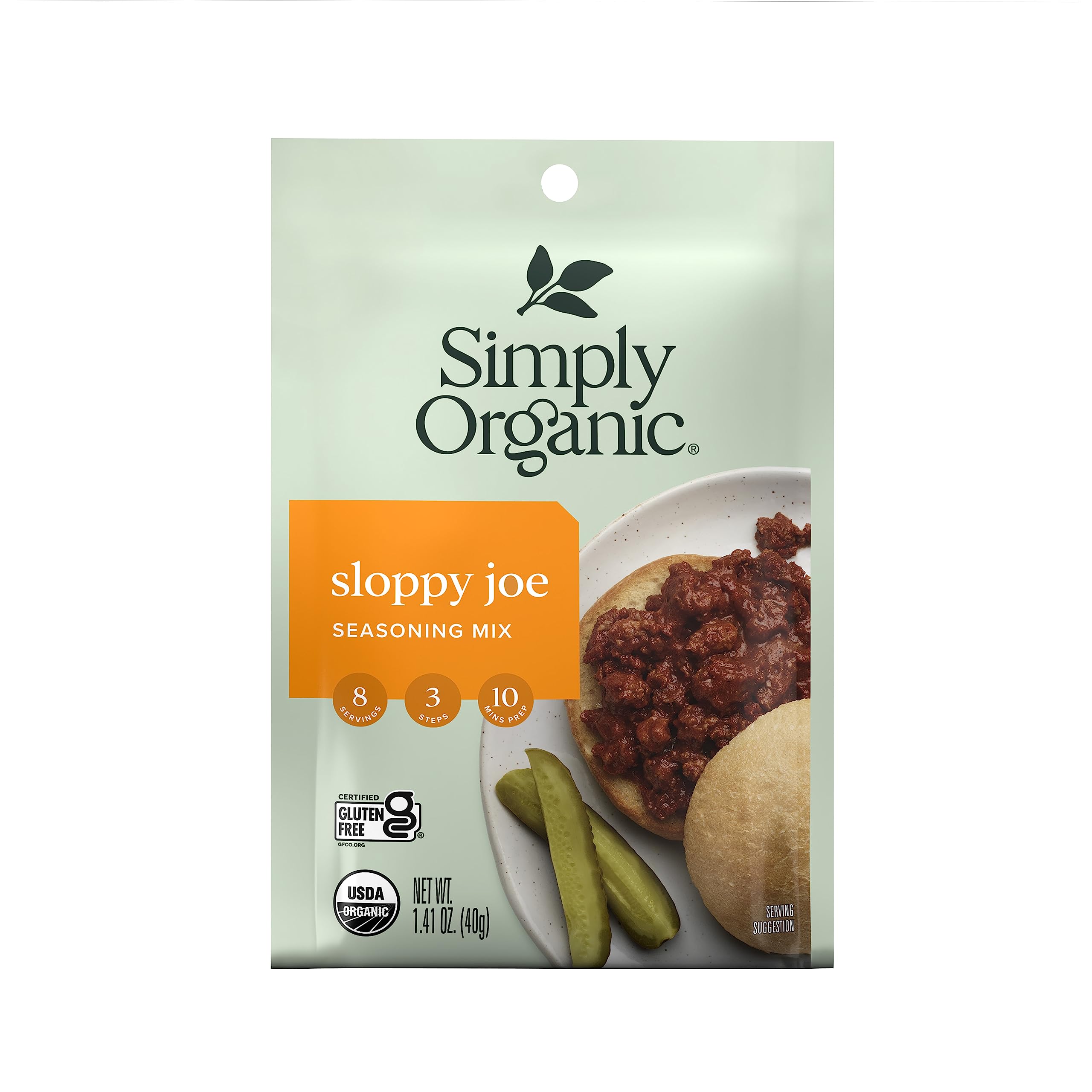 Organic Sloppy Joe Seasoning Mix, USDA Certified, Gluten-Free, Non-GMO | 1.41 oz (Pack of 12) | Perfect for Burgers, Sandwiches & Family Dinners