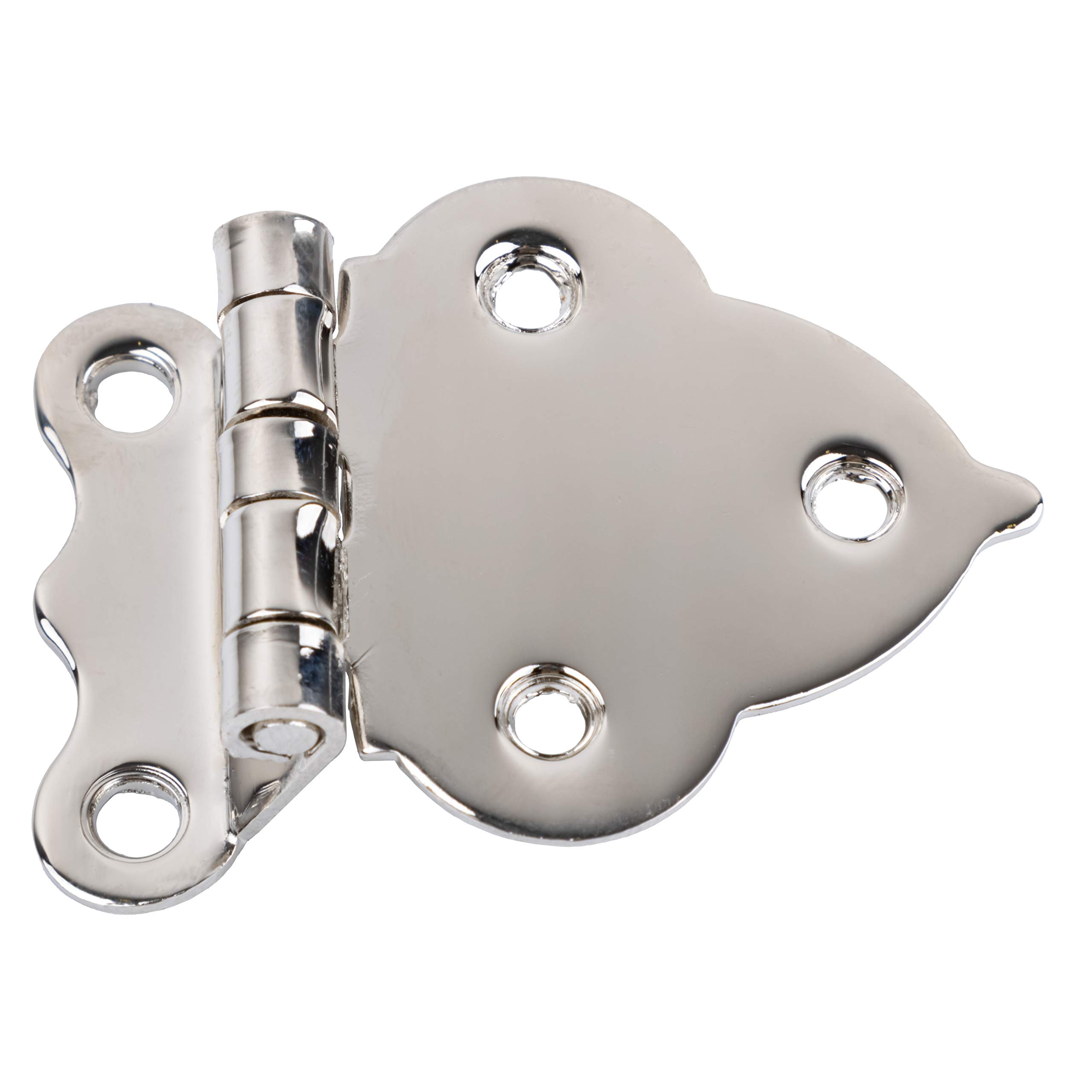 Nickel Plated Offset Hinges for Hoosier Style Cabinets - Pack of 2 - Vintage Cabinet Hardware Reproduction - Perfect for Antique Kitchen Cabinet Restoration & DIY Furniture Projects - UA-203-HPN