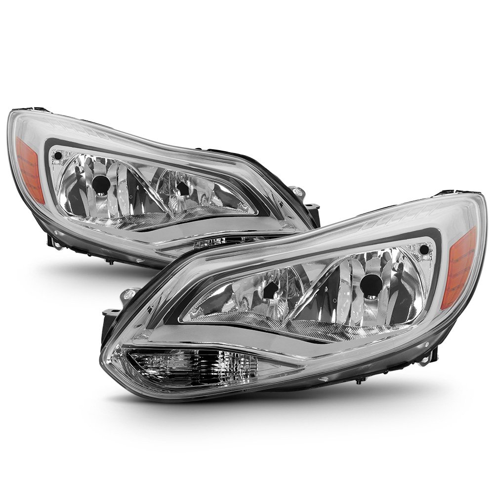 ACANII Replacement Headlights for 2012-2014 Ford Focus Halogen Models - Driver & Passenger Side - Perfect for Night Driving & Vehicle Restoration