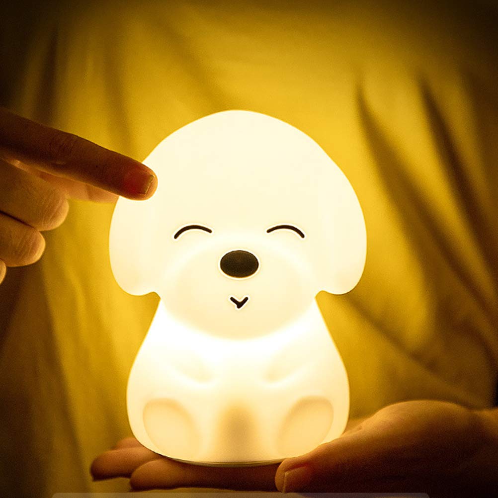 Uonlytech LED Night Light for Kids - Color Changing Puppy Night Light, Cute Animal Nursery Lamp, Cartoon Dog Light for Baby & Toddler - Perfect for Bedrooms, Nurseries, and Kids' Rooms (White)