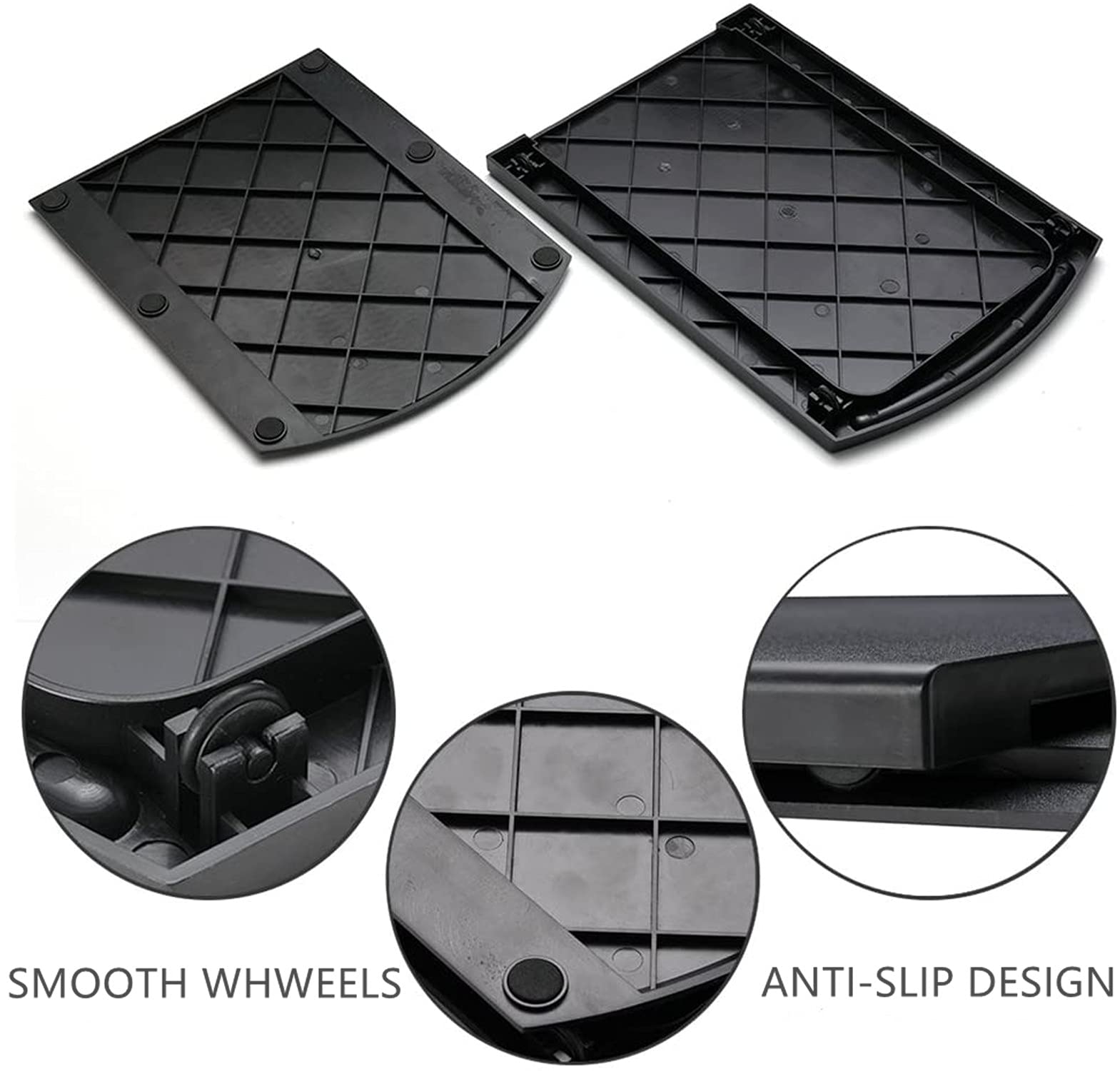 12-Inch Black Sliding Kitchen Caddy Tray for Coffee Maker, Blender & Toaster - Smooth Rolling Wheels Countertop Storage Shelf - Perfect for Small Kitchen Organization & Appliance Mobility