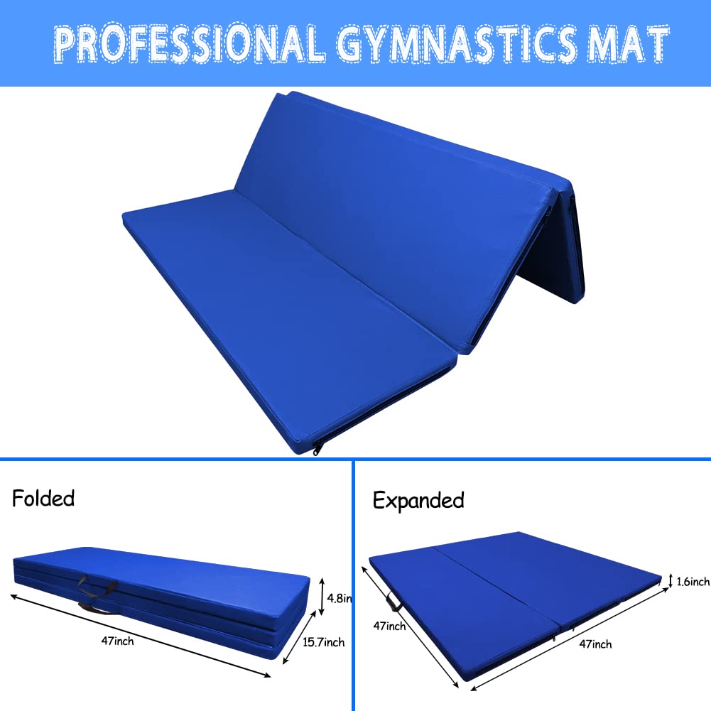 Adjustable Gymnastics Kip Bar with Mat for Home & Indoor Training - Kids Horizontal Bar for Girls & Juniors (3'-5' Height, 300lb Capacity) - Perfect for Home Gyms, Backyard Practice & Youth Training