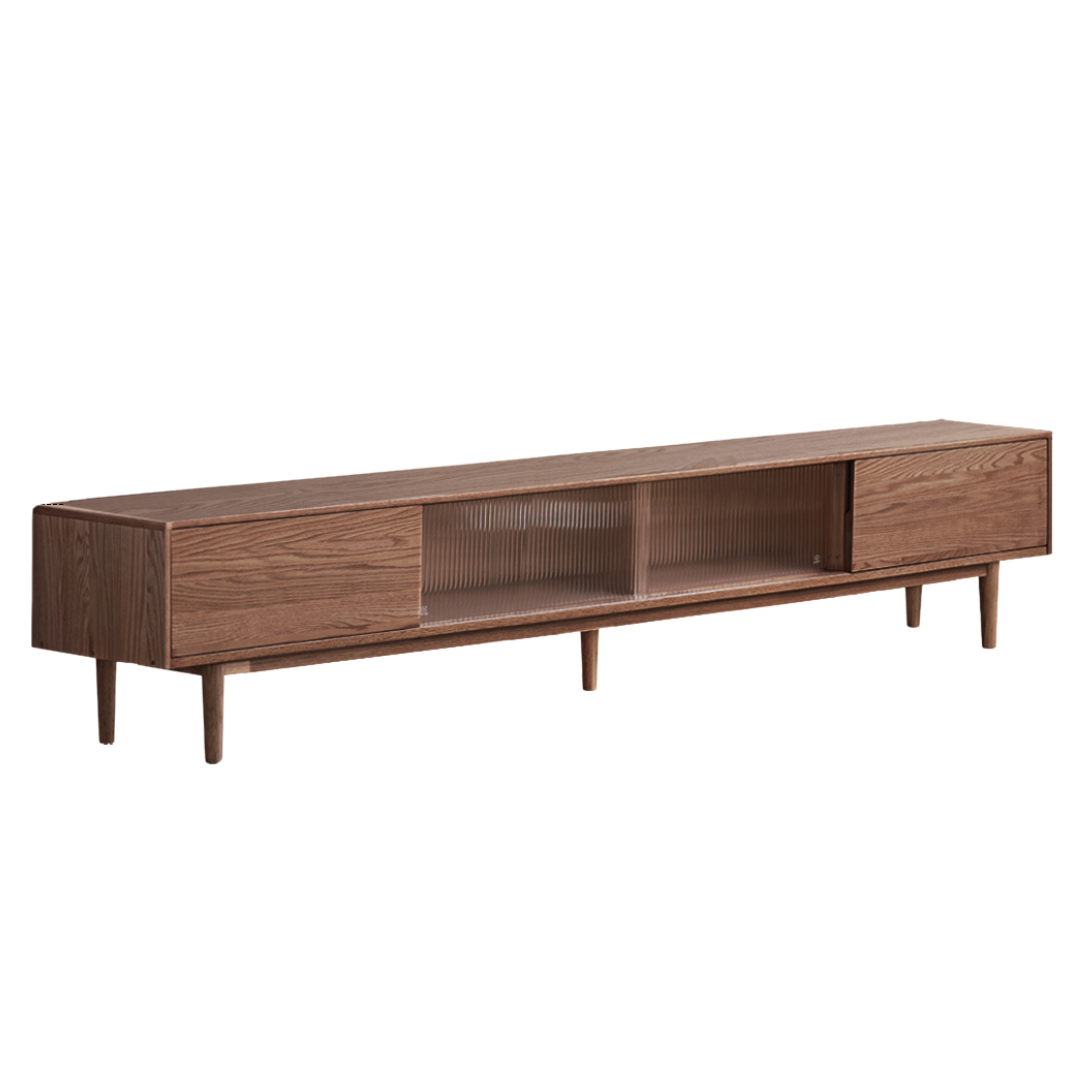 Modern Oak Solid Wood TV Stand with Storage - Stylish Entertainment Center for Living Room, Bedroom & Home Theater