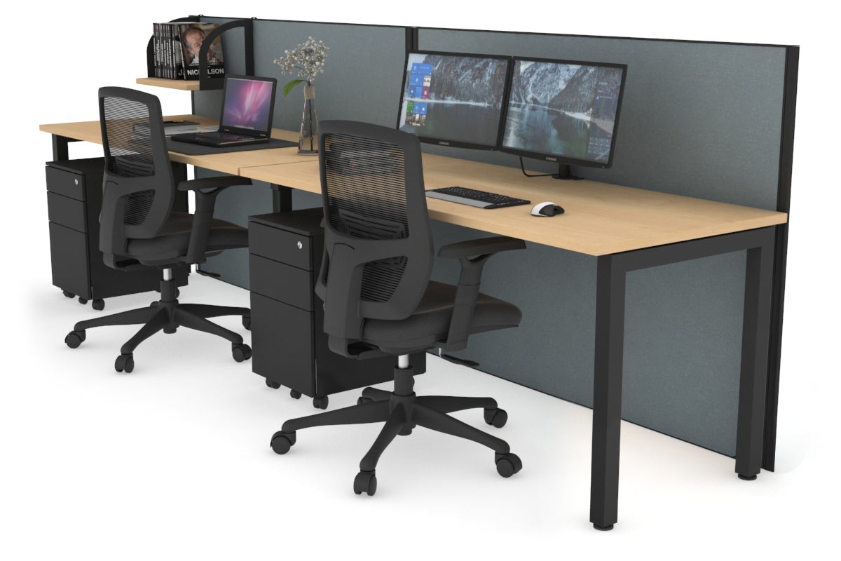 Horizon Quadro 2 Person Office Workstation with Square Legs - 1400L x 700W Dimensions - Perfect for Collaborative Workspaces & Home Offices