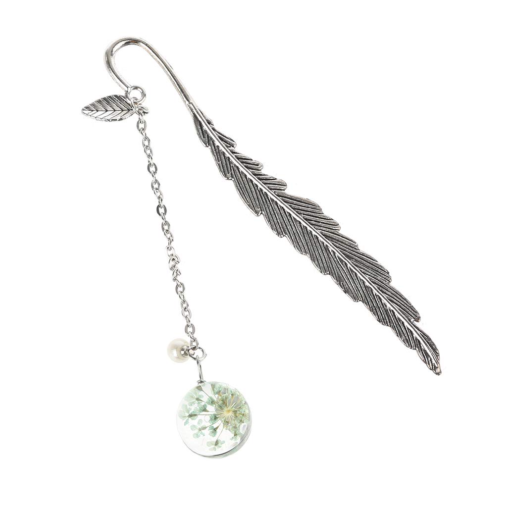 Vintage Feather & Dried Gypsophila Metal Bookmarks - Creative Retro Stationery Gift for Book Lovers, Readers & Writers (Set of 3) - Perfect for Journals, Notebooks, Bible Study & Book Club Gifts
