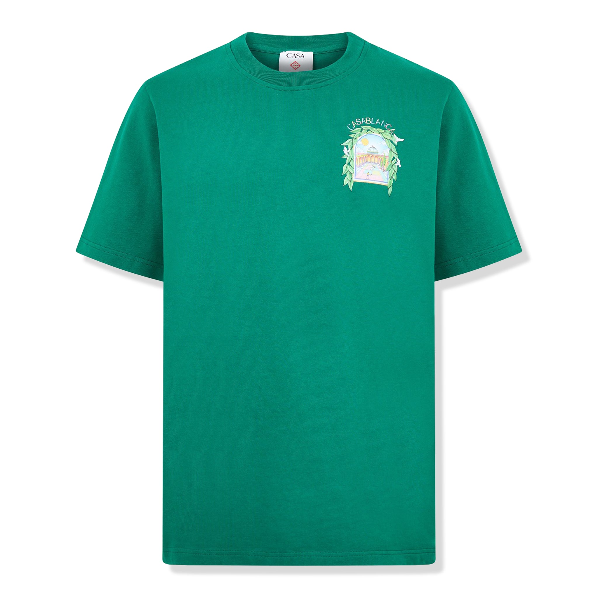 Casablanca L'Arche Tennis Club Graphic T-Shirt for Men - Racing Green Cotton Tee - Casual Streetwear & Tennis Outfit