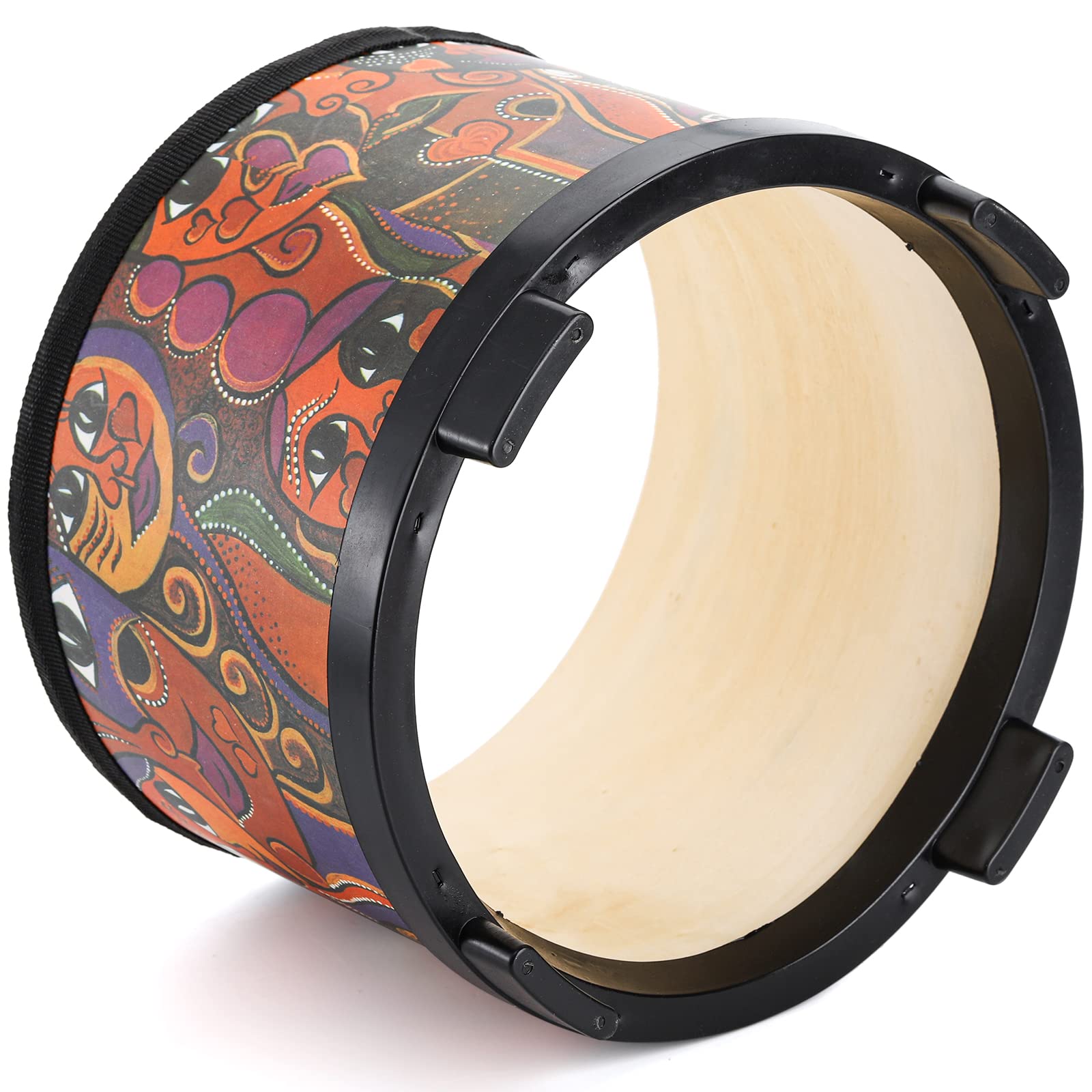 Tosnail 8 Inch Kids Floor Tom Drum with Mallets & Storage Bag - Musical Percussion Instrument Toy for Children & Toddlers - Perfect Christmas & Birthday Gift (Face Pattern) - Ideal for Home Play, Classroom Music Education & Early Childhood Development