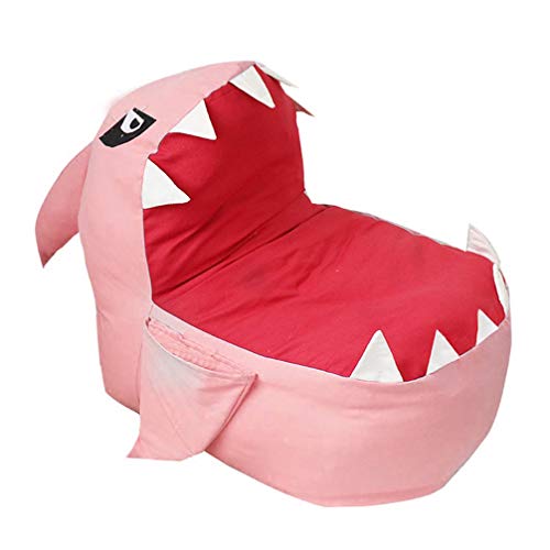 **DreamsEden Shark Plush Storage Bag Chair – Dual-Use Kids Toy Organizer & Seat – No Stuffing Included – Pink – Perfect for Playrooms & Bedroom Storage**