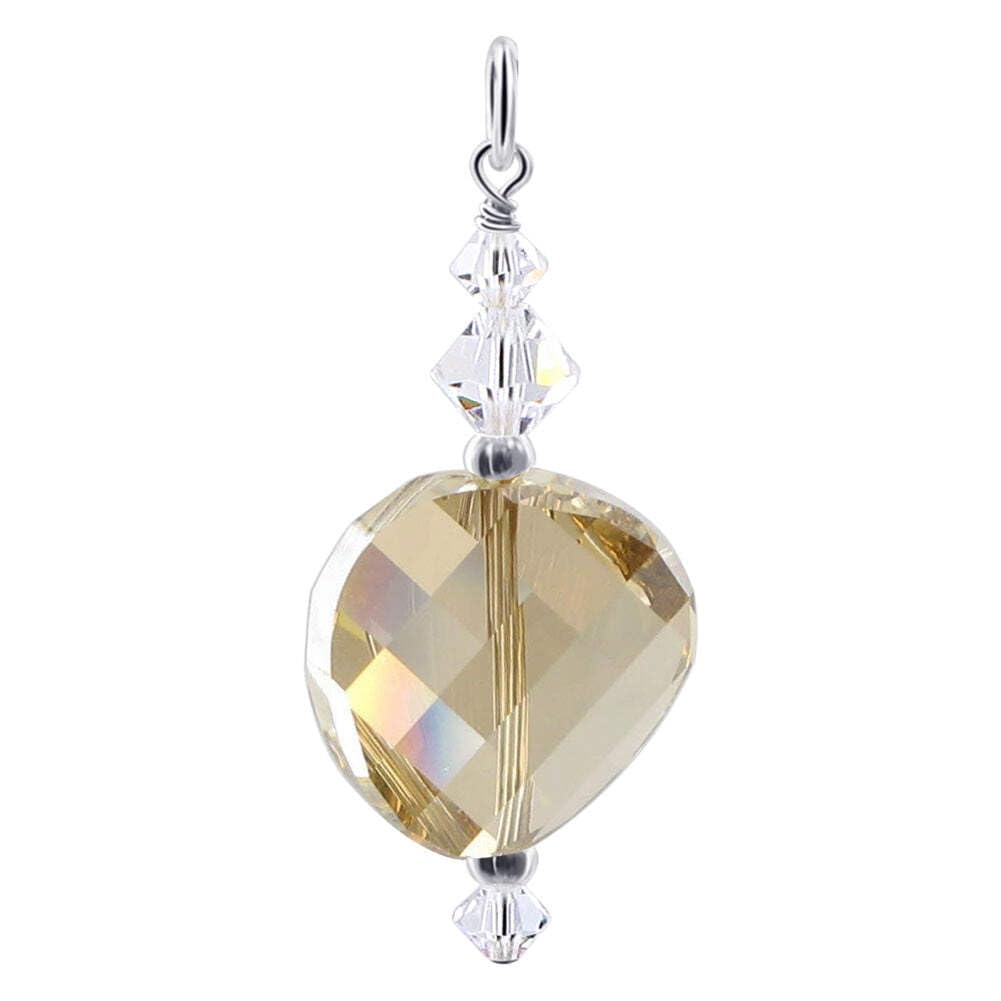 .925 Silver Charm Pendant with Austrian Crystals - Elegant Jewelry Gift for Women
