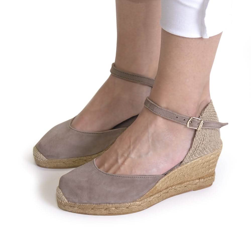 Lloret 5 Women's Suede Leather Wedge Espadrilles - Comfortable Casual Shoes for Summer Outings & Beach Vacations