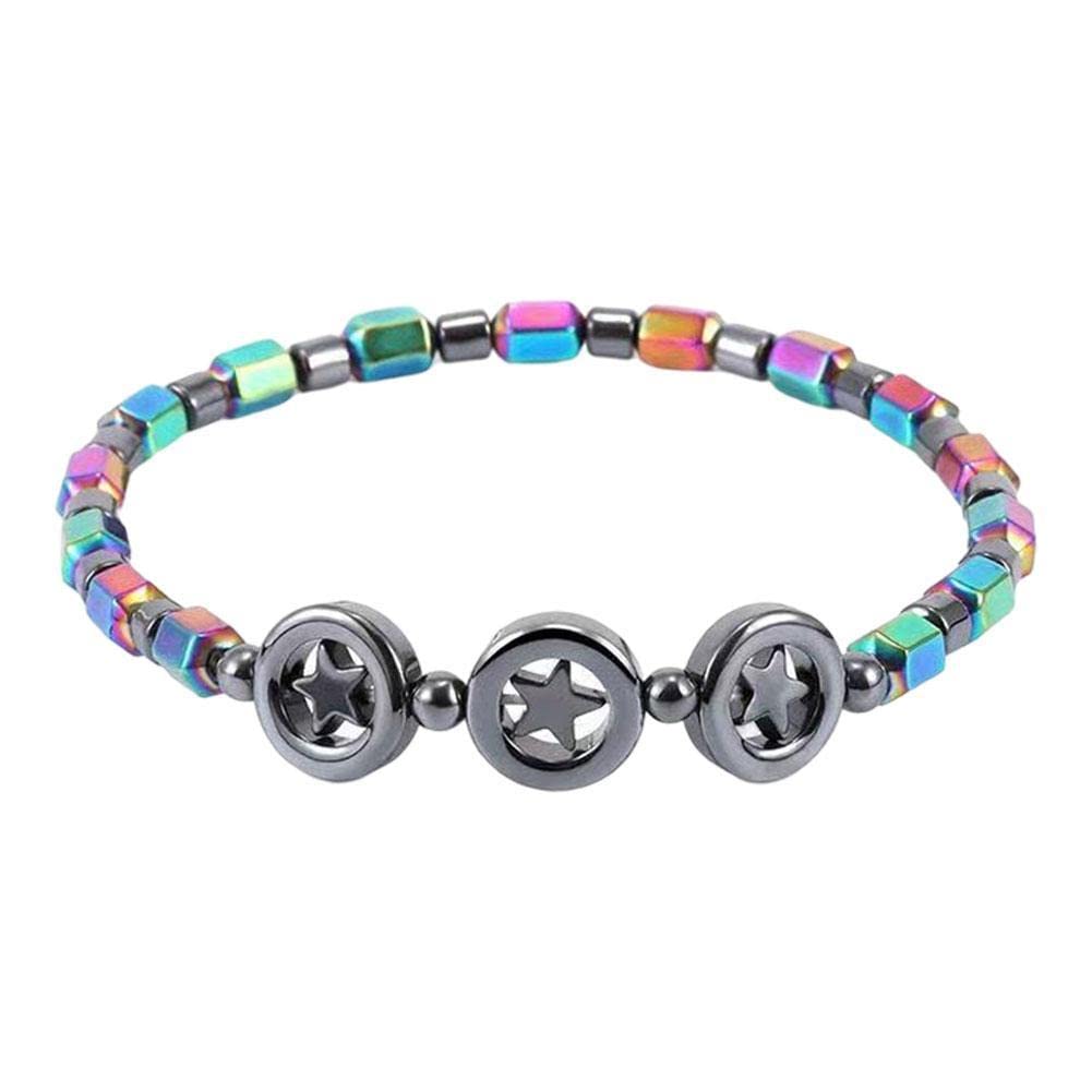 Magnetic Hematite Slimming Ankle Bracelet for Weight Loss - Fat Burning & Acupressure Therapy, Colorful Gallstone Beads for Women - Perfect for Yoga, Fitness & Wellness