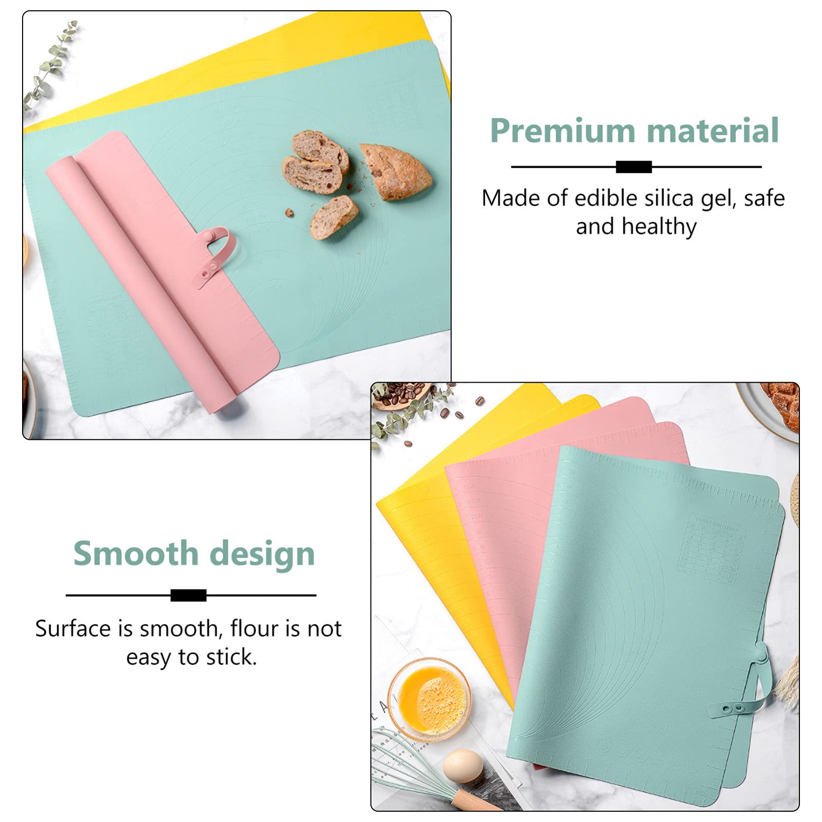 DOITOOL Non-Stick Silicone Baking Mat with Measurements - Extra Large Pastry Mat for Kneading Dough, Rolling, Biscuits & Baking - Perfect for Kitchen, Home Baking & Pastry Making
