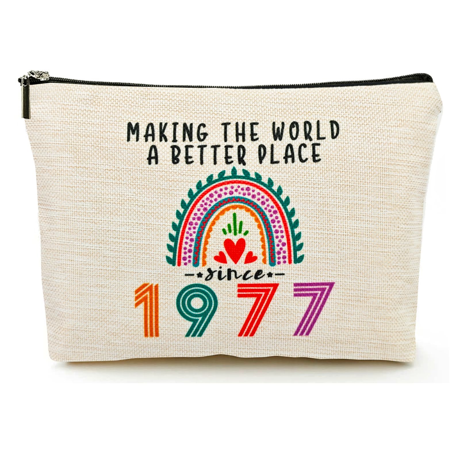 **48th Birthday Gifts for Women - Makeup Bag for Wife, Mom, Mother's Day & Christmas - 1977 Anniversary Cosmetic Travel Pouch - Perfect for Travel, Parties & Special Occasions**