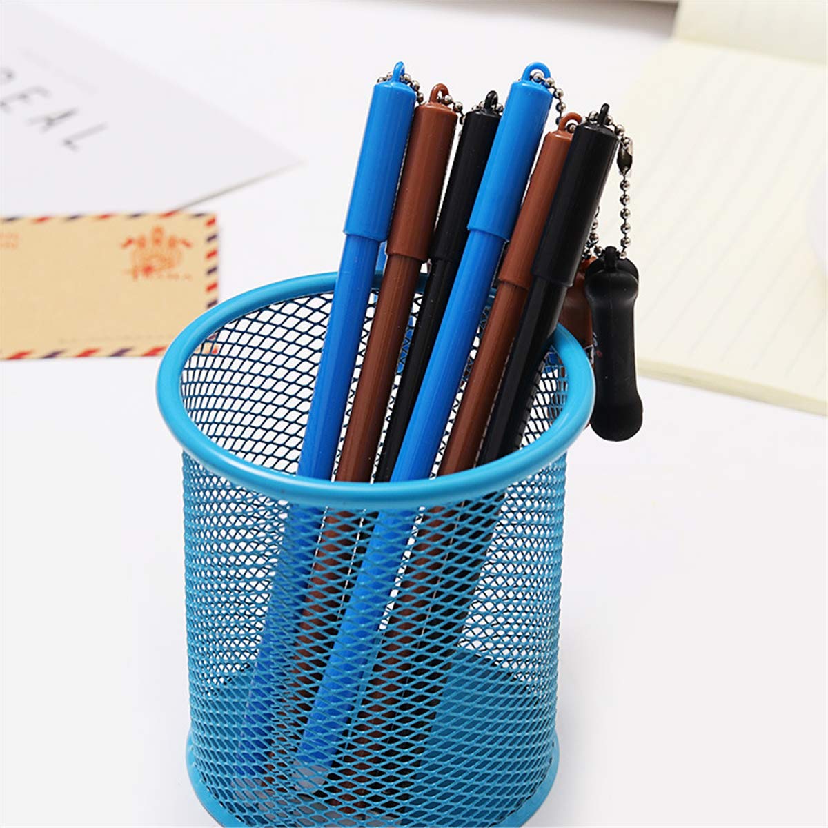 Cartoon Bone Pendant Gel Ink Pens - 12 Pack Blue & Black Ballpoint Pens for Writing, Office, School Supplies - Perfect Gift for Students, Teachers & Stationery Lovers - Great for Note Taking, Journaling & Creative Projects