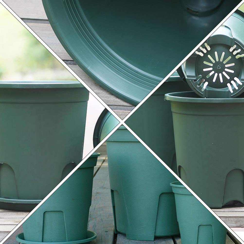 5 Sets Breathable Plastic Plant Pots for Succulents, Flowers & Garden Plants - Root Control Design, Lightweight & Durable Garden Planters for Indoor/Outdoor Use - Perfect for Home Decor, Balcony Gardening & Office Plants