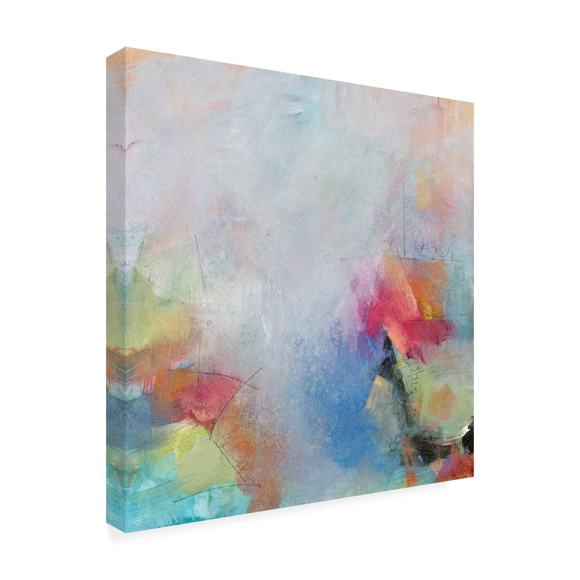 Karen Hal Happy Place Abstract Art Print 18x18 - Modern Wall Decor for Living Room, Bedroom & Office - Premium Trademark Fine Art