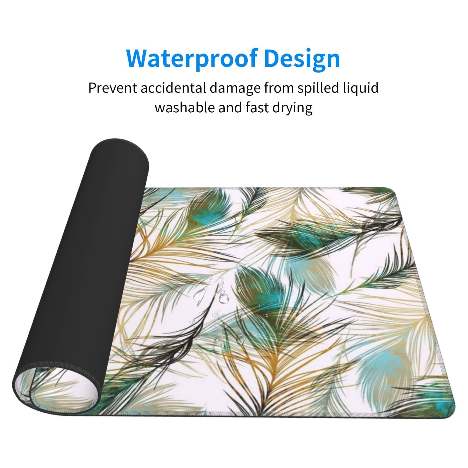 Peacock Feather Design Gaming Mouse Pad - 31.5