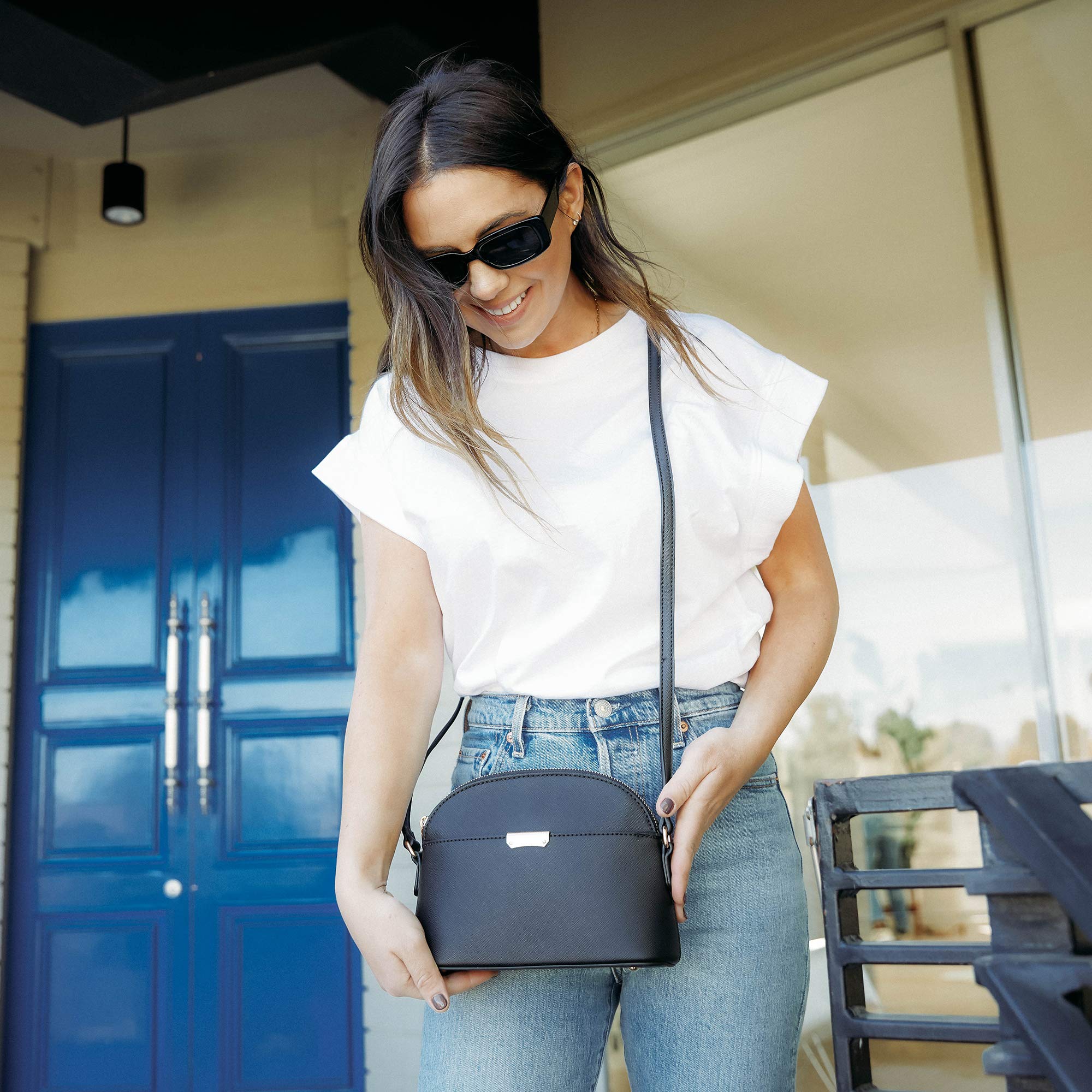 Emperia Faux Leather Crossbody Bag for Women - Stylish Dome Shoulder Purse for Daily Use