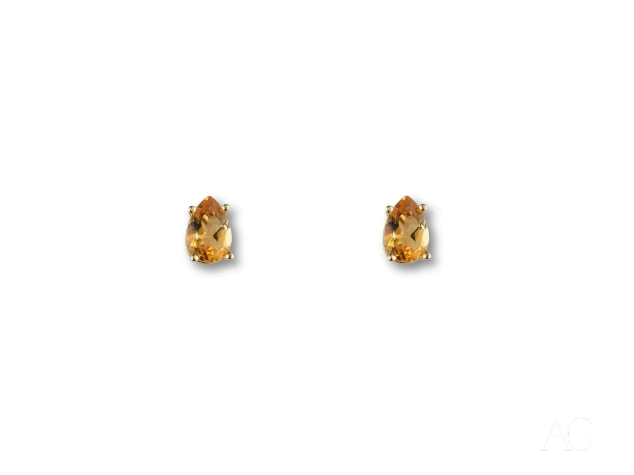 14K Gold Citrine Stud Earrings for Women - Dainty Golden Glow Gemstone Jewelry - Perfect for Everyday Wear, Office & Special Occasions