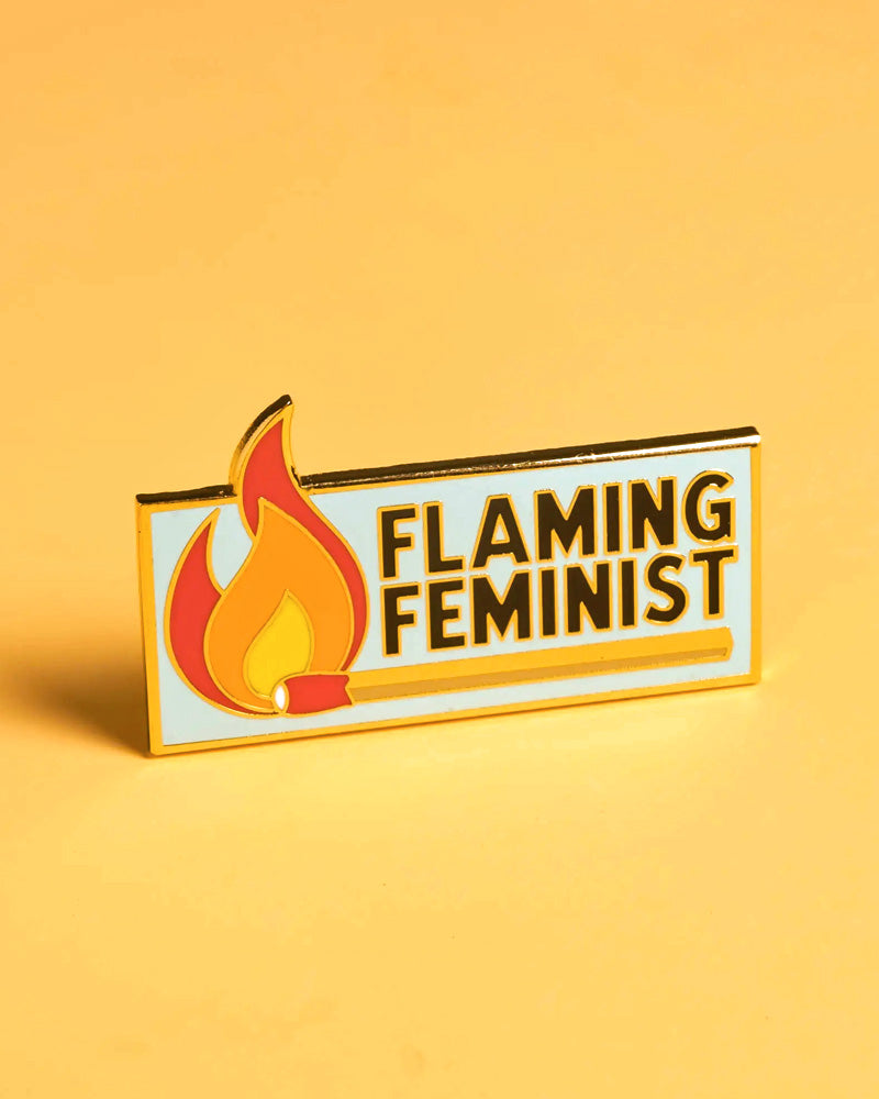 Flaming Feminist Pin - Empowering Women's Rights Enamel Badge - Perfect for Fundraisers, Protests & Everyday Activism