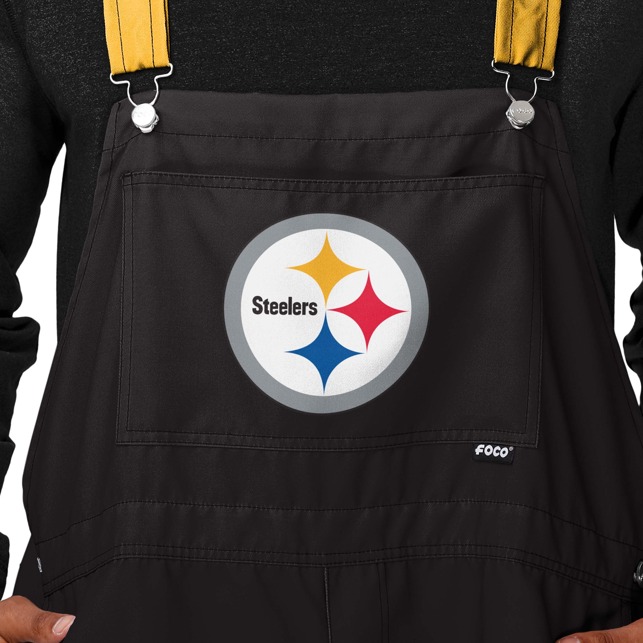 FOCO NFL Men's Bib Shortalls - Comfortable Summer Overalls for Football Fans | Perfect for Game Day, Tailgating & Casual Wear