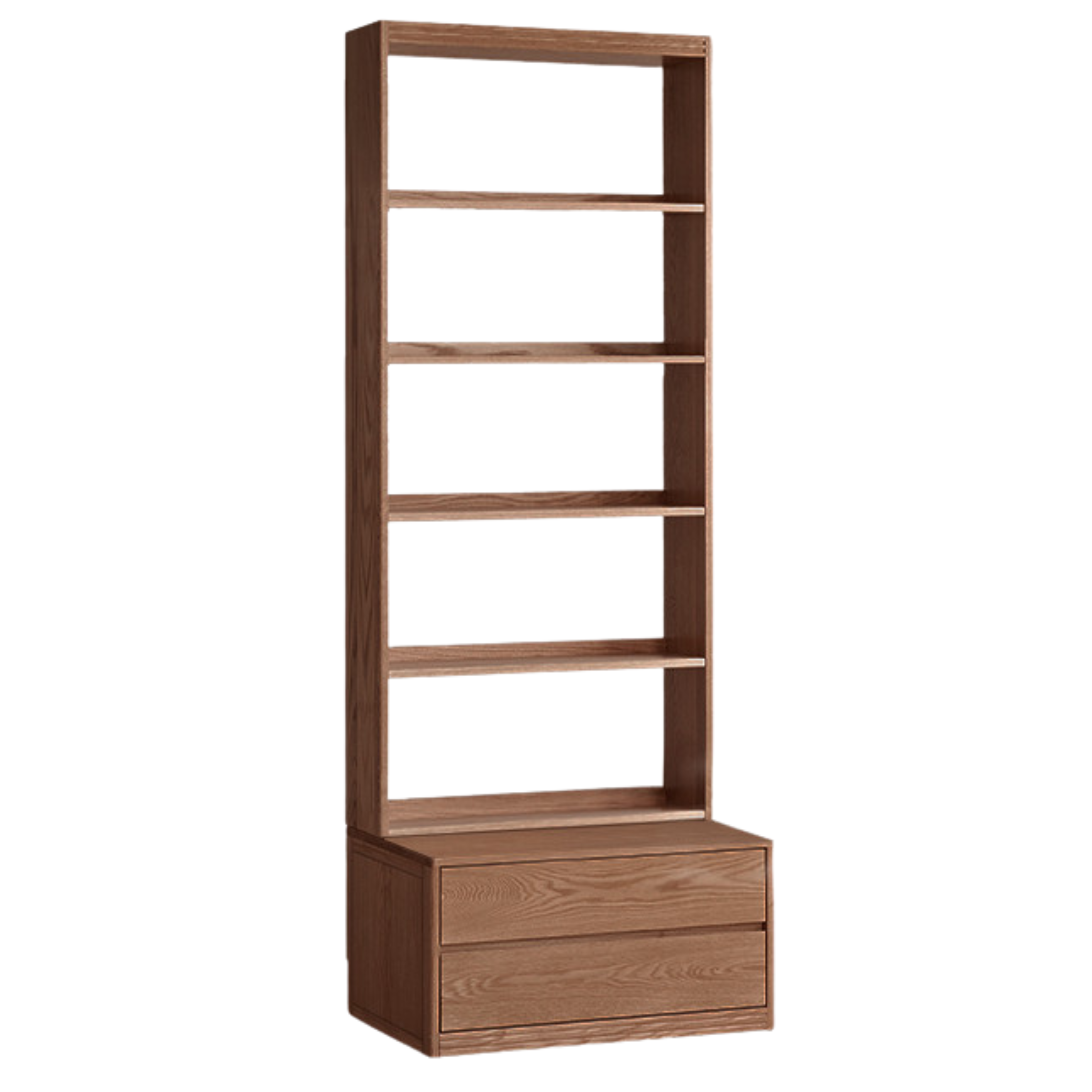 Solid Oak Wood Wall-to-Wall Bookshelf with Built-in Seat - Perfect for Home Library, Study Room & Living Room Storage