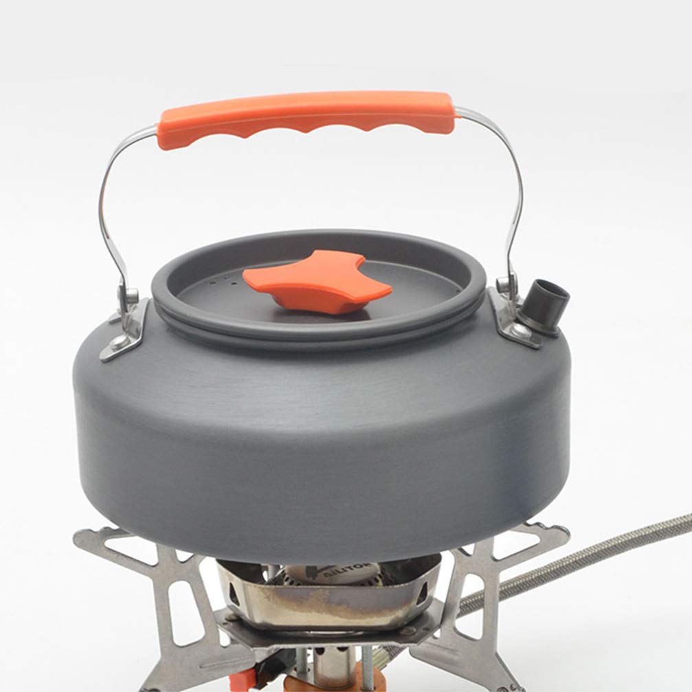 Hemoton Stainless Steel Camping Tea Kettle - 1L Portable Outdoor Kettle for Hiking, Picnic & Backpacking - Lightweight Boiling Water Pot for Campfire, RV & Emergency Preparedness