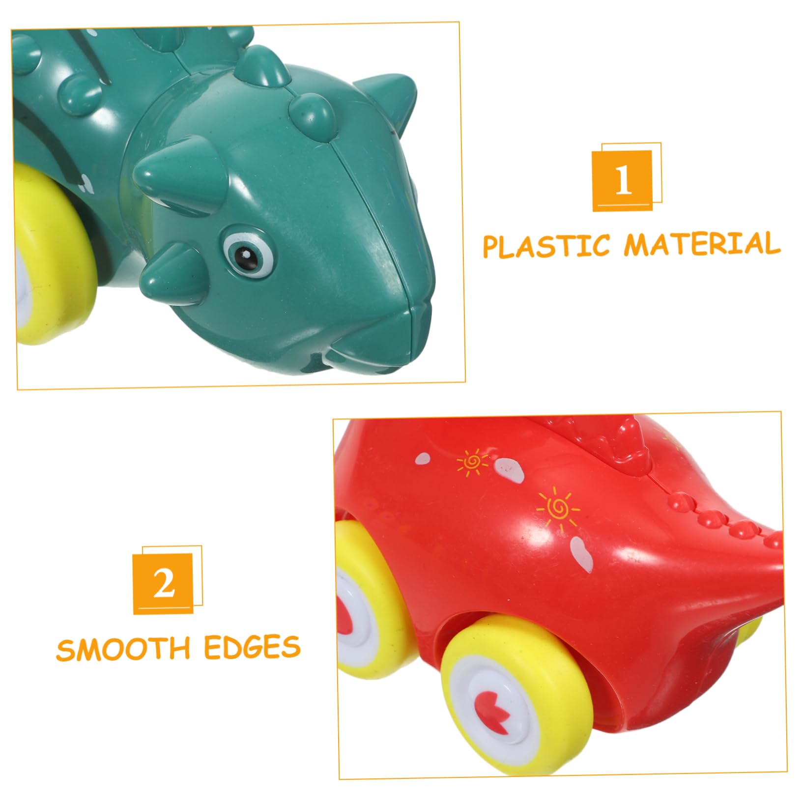 Amosfun 6pcs Dinosaur Pull Back Car Set - Friction Powered Animal Toy Vehicles, Plastic Dino Car Models for Kids, Perfect for Birthday Gifts, Party Favors, and Educational Playtime