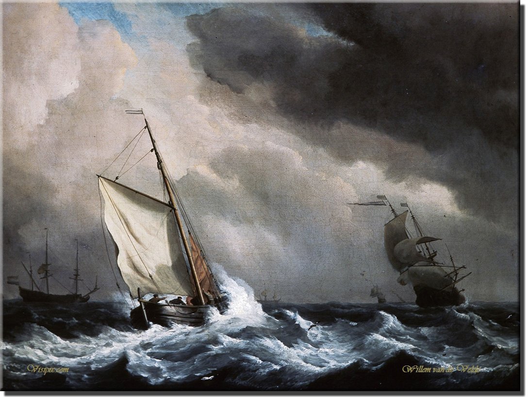 Velde High Seas Ship Wall Art - Stretched Canvas Decor for Living Room